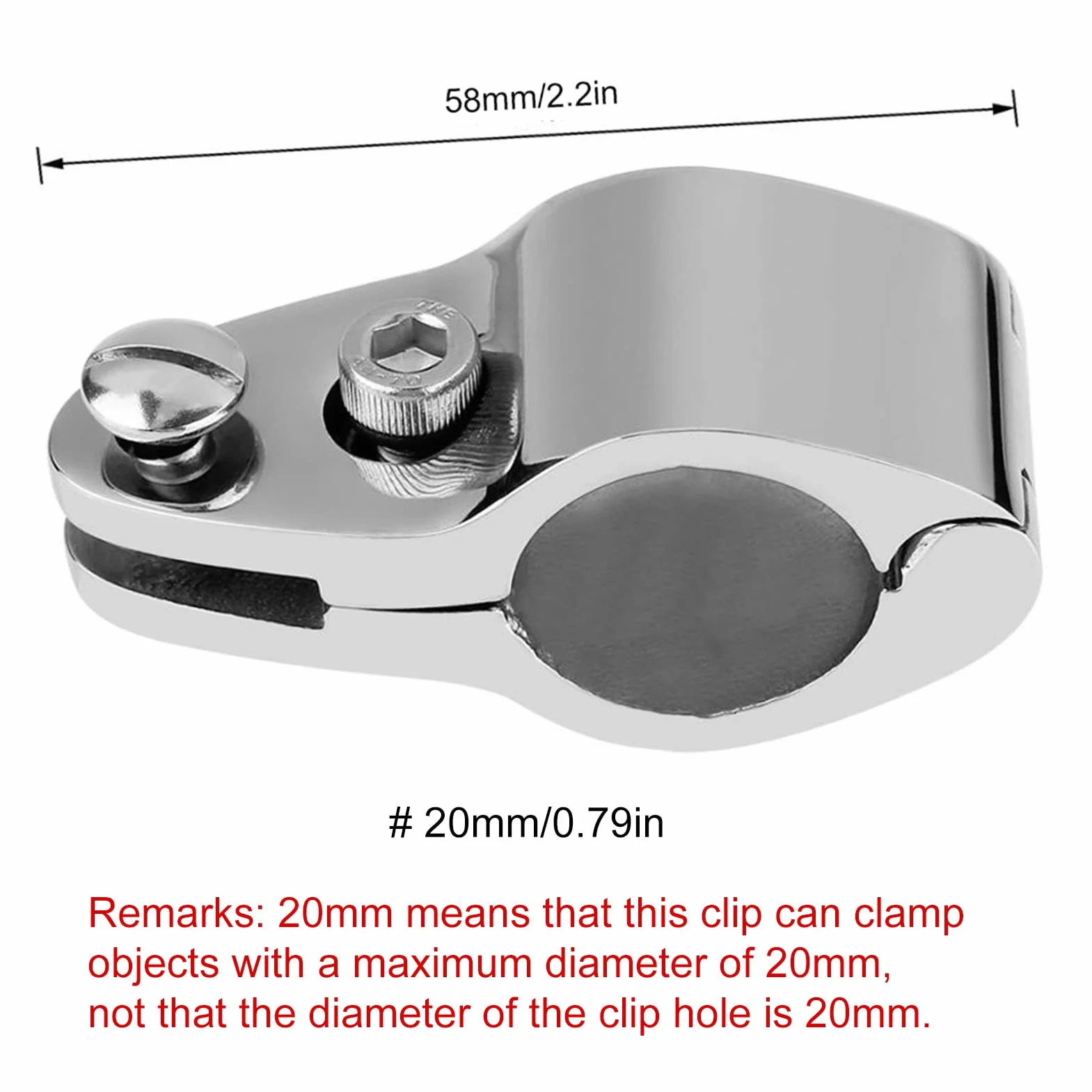 Łączniki do okuć ślizgowych ze stali nierdzewnej 20 mm Marine Jaw Slide 2 sztuki