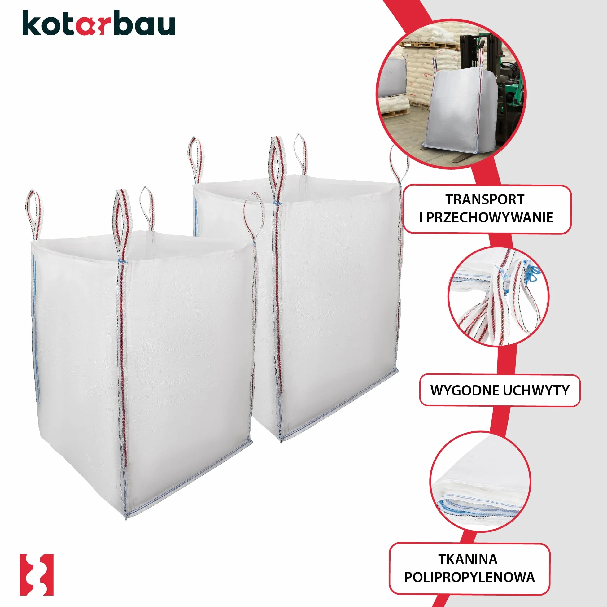 KOTARBAU 2 szt. Big Bag worki na odpady ogrodowe, 90 x 90 x 120 cm, stabilne, otwarte, 1000 kg, PP do dużych obciążeń, worek na odpady ogrodowe, worki na odpady, budowlane akcesoria ogrodowe