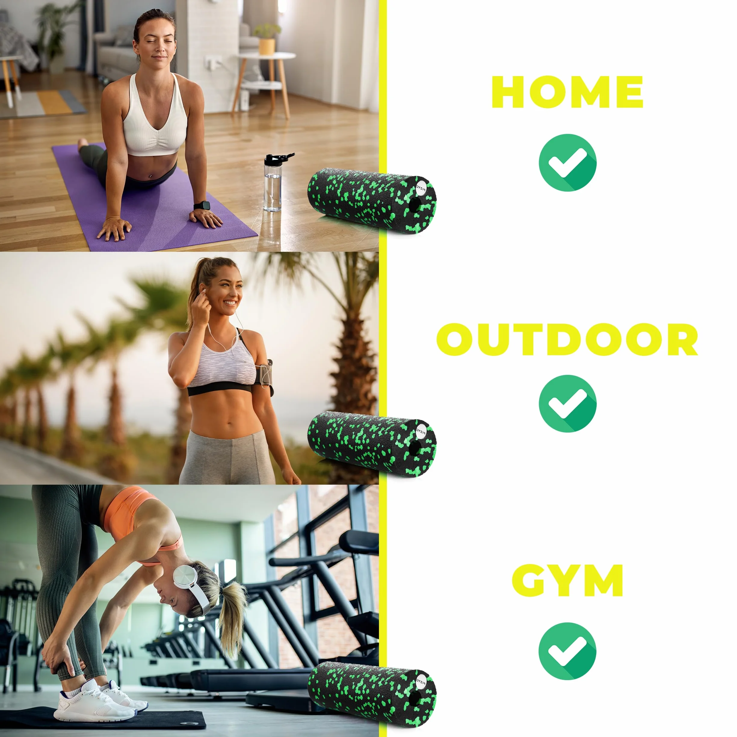 Fizyo Mini Roller do Masażu Powięzi 15×5 cm – Wałek Piankowy EPP do Masażu Mięśni, Jogi, Pilatesu i Fizjoterapii