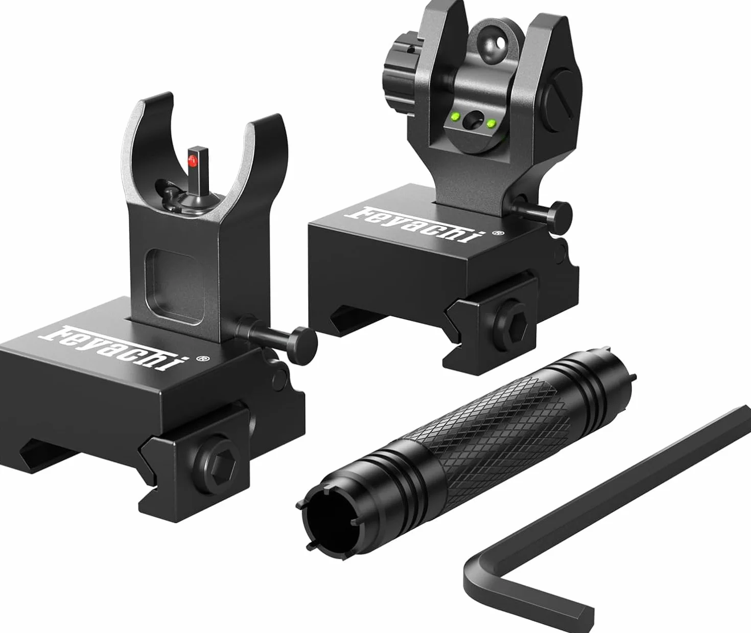 Feyachi S28 Flip Up Sight Zestaw przednich i tylnych celowników żelaznych Szyny Picatinny Weaver