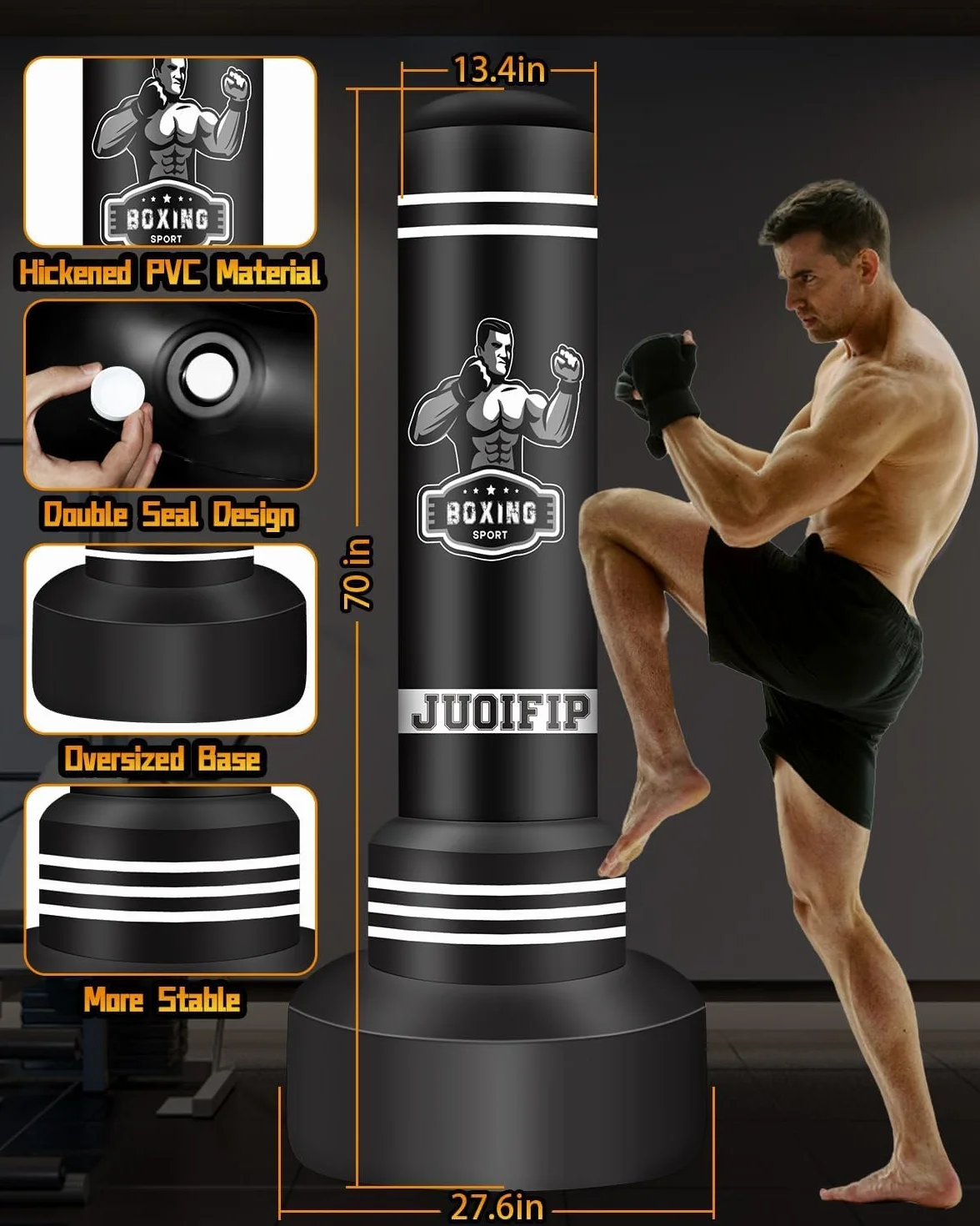 NZQXJXZ Torba bokserska 180 cm 165 cm nadmuchiwana stojąca do kickboxingu MMA Muay Thai