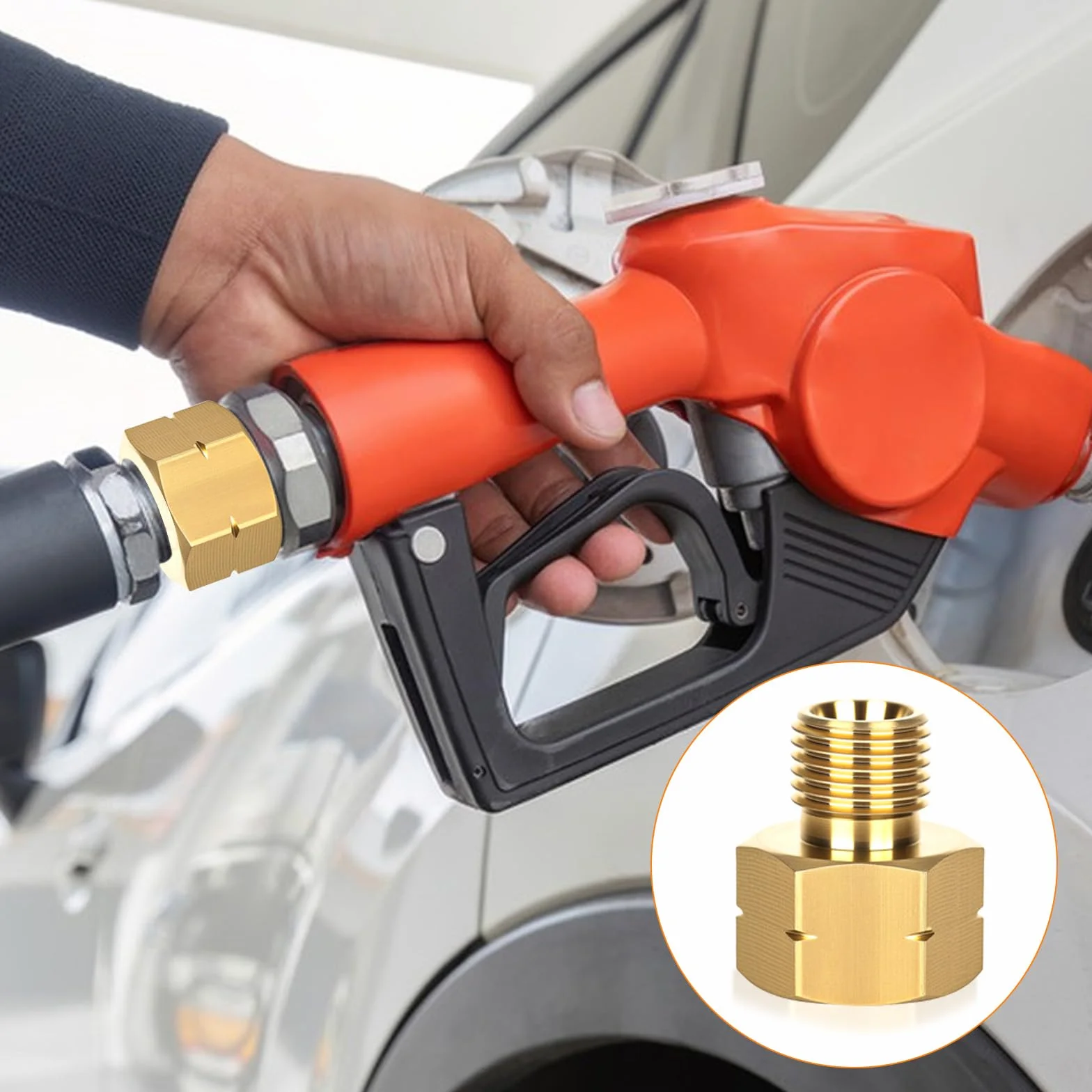 Adapter do butli gazowych, 2 sztuki, 3/8 na 1/4, mosiężny adapter do butli gazowych, złącze do butli gazowej, złączka, pierścień uszczelniający, adapter gazu gwint wewnętrzny 3/8" x gwint