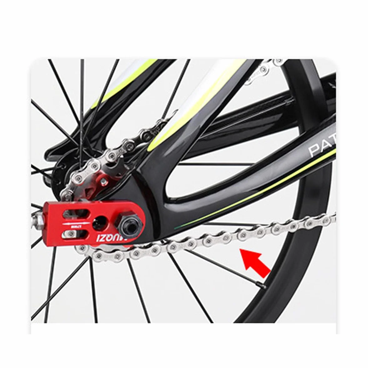 Napinacz łańcucha rowerowego, Singlespeed, napinacz łańcucha, regulator łańcucha rowerowego, do rowerów wyścigowych, górskich