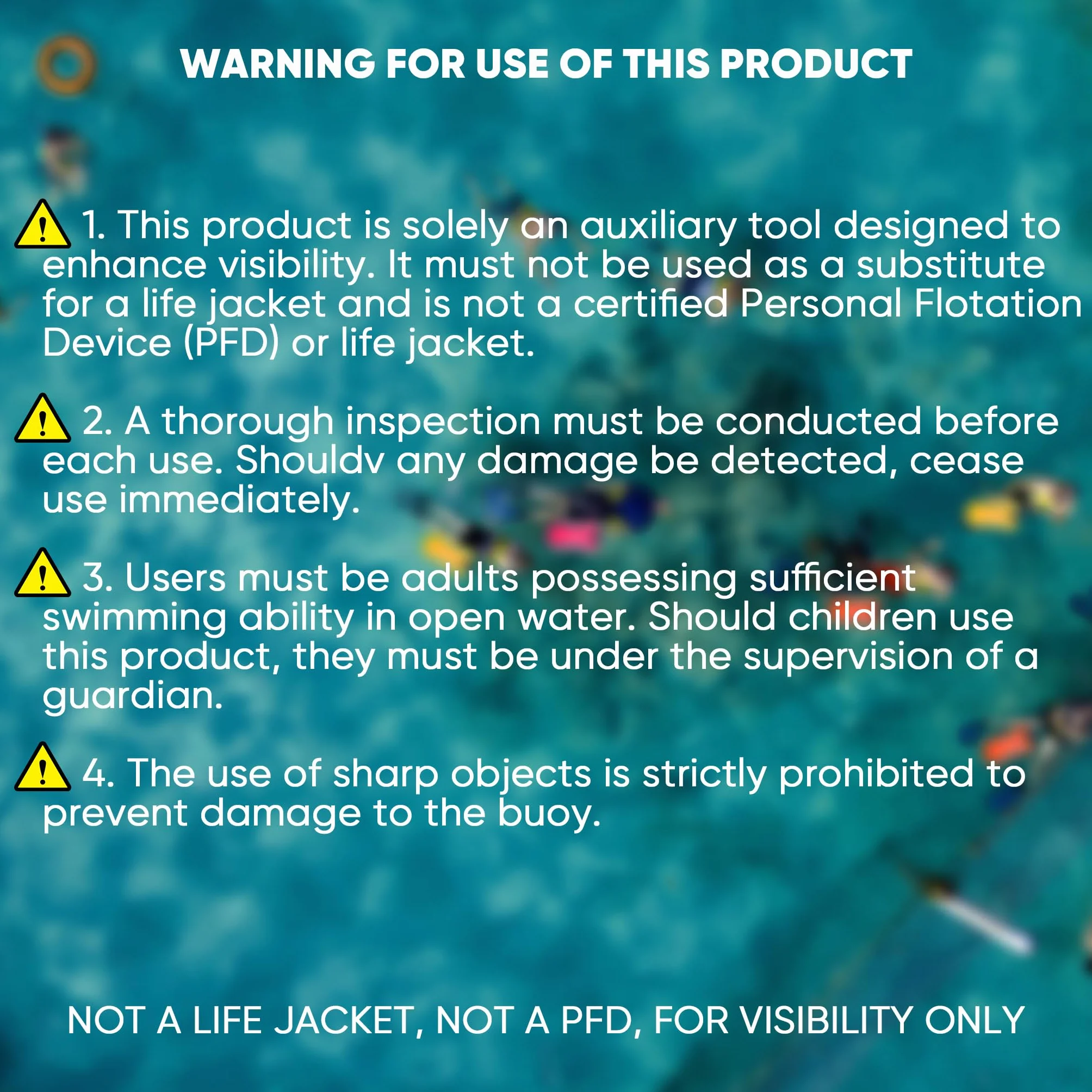 Boja pływacka 20 l wodoodporna nadmuchiwana do sportów wodnych triatlonistów kajakarzy snorkelerów