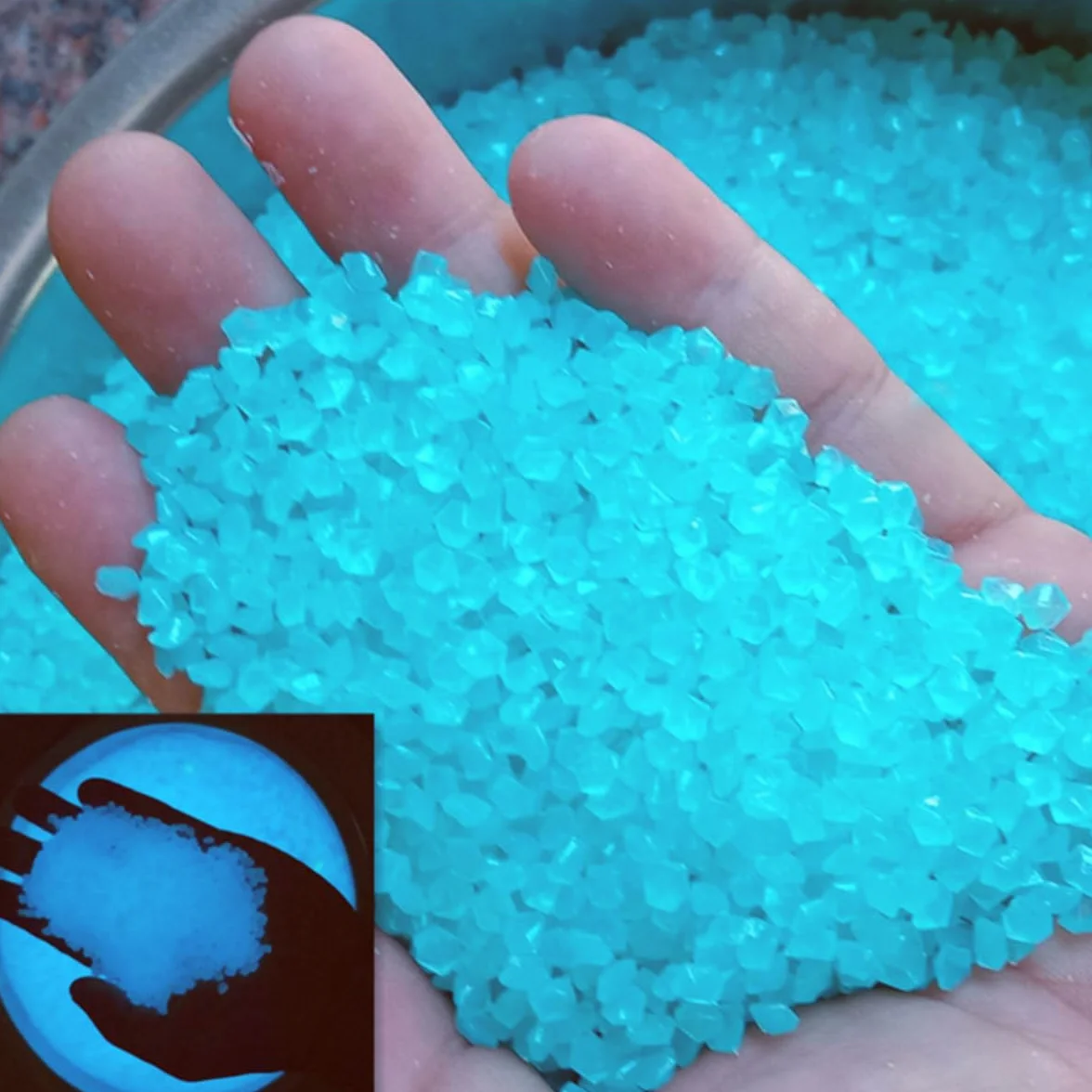 6000 sztuk piasku Świecący Mały Żwir Niebieski Świecący Piasek Nocne Świecenie Fluorescencyjne Kamienie Żwirowe dla Akwarium Ogrodnictwo Kamienie Dekoracyjne Aquascape 3-5 mm/150g