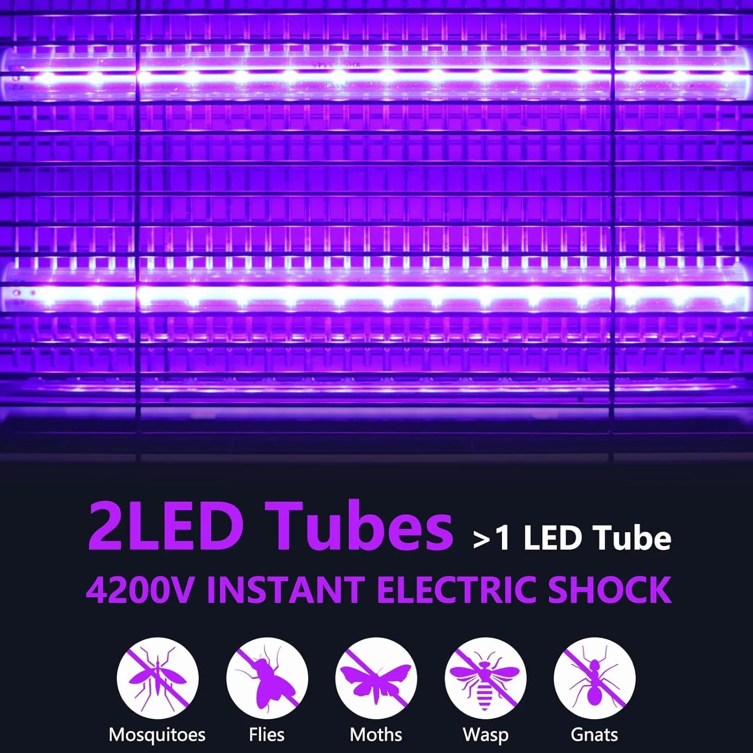 Loowoko Elektryczna lampa na komary, owadobójcza z oświetleniem LED