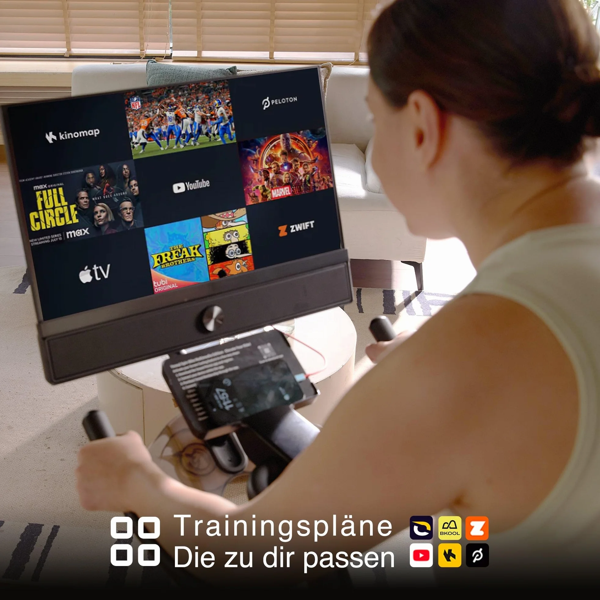 YESOUL G1M Plus trenażer domowy, cichy rower treningowy do treningu kardio z nowym ekranem FHD 21,5", oporem magnetycznym, dźwiękiem 360° i odbiciem ekranu