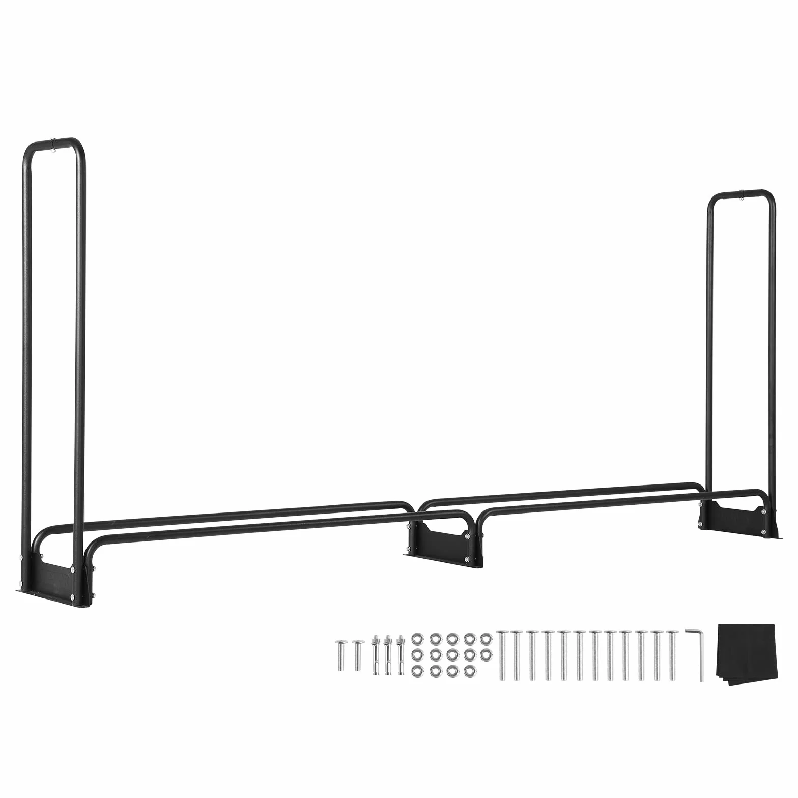 VEVOR Stojak na drewno opałowe na drewno opałowe 259 x 36 x 117 cm z wodoodporną pokrywą 600D Oxford uchwyt na drewno kominkowe Wewnętrzny stojak na drewno opałowe na 1/2 liny opałowej