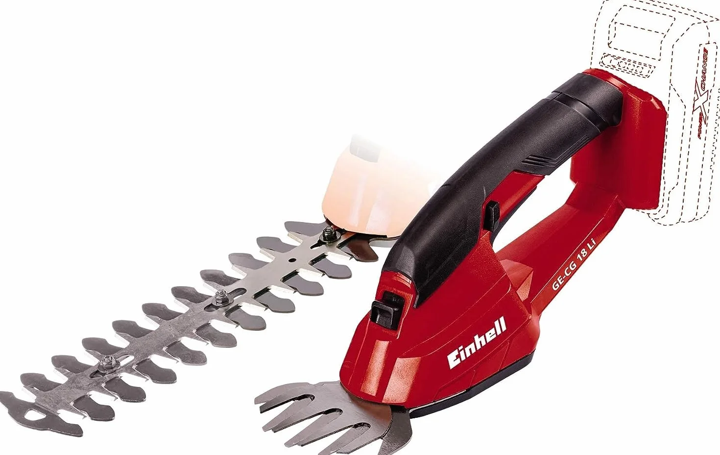Einhell Akumulatorowe nożyce do trawy i krzewów GC-CG 18 Li-Solo Power X-Change (Li-ion, 18 V, szerokości cięcia 200 mm / 100 mm, bez akumulatora i ładowarki)