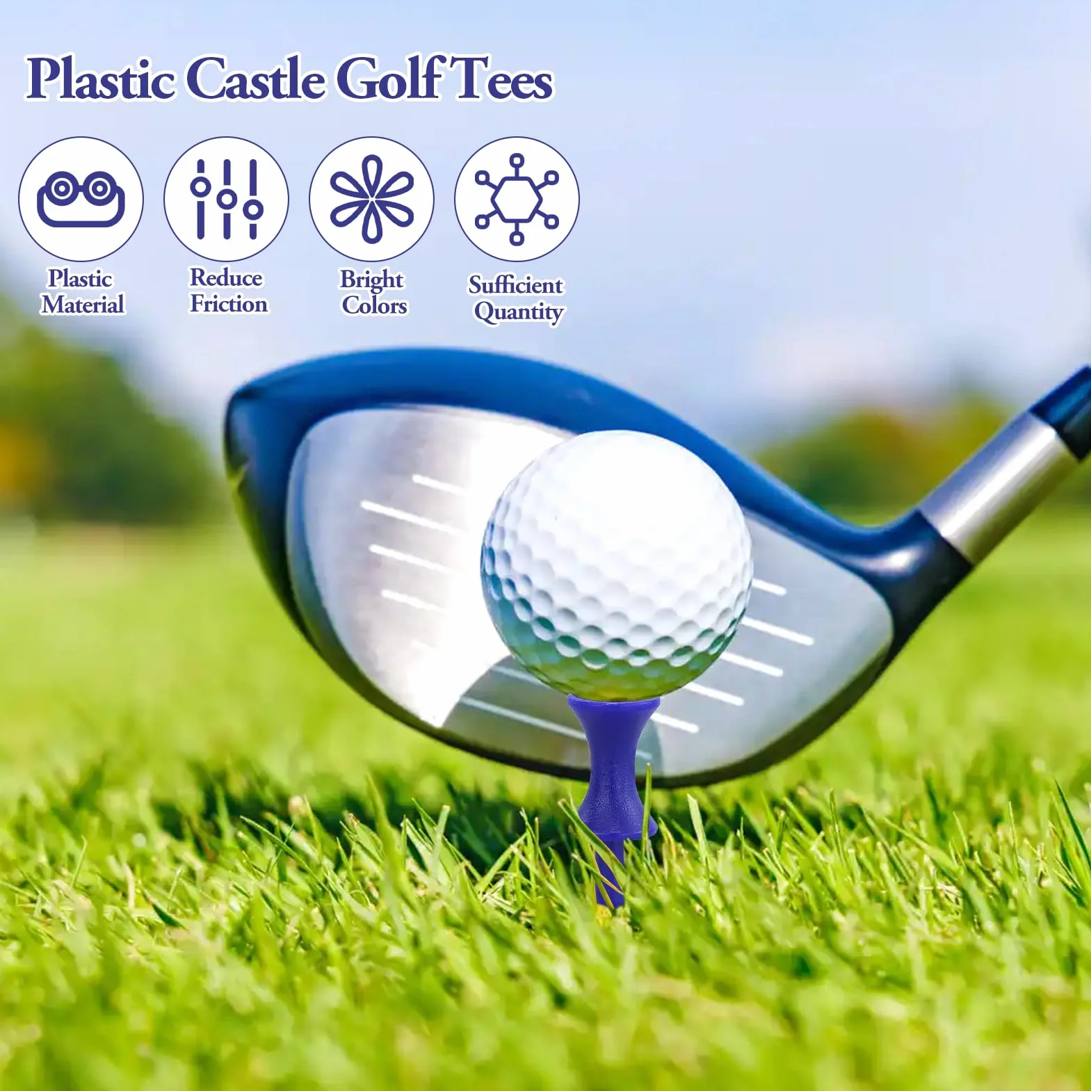 Castle Tee Herbata Golfowa Driver 38 mm Zestaw 150 sztuk Plastikowa Gradacja 1-1/2"