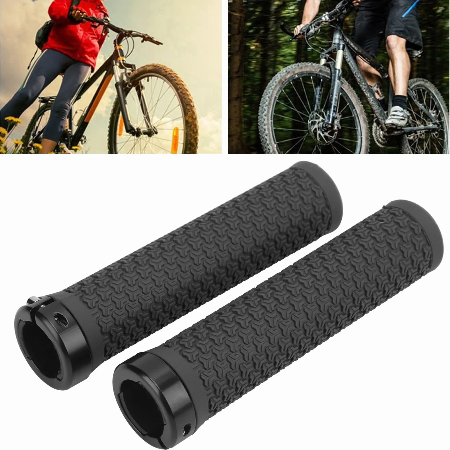 Uchwyty MTB z pojedynczą blokadą Antypoślizgowe Gumowe Amortyzujące do Roweru Górskiego Enduro