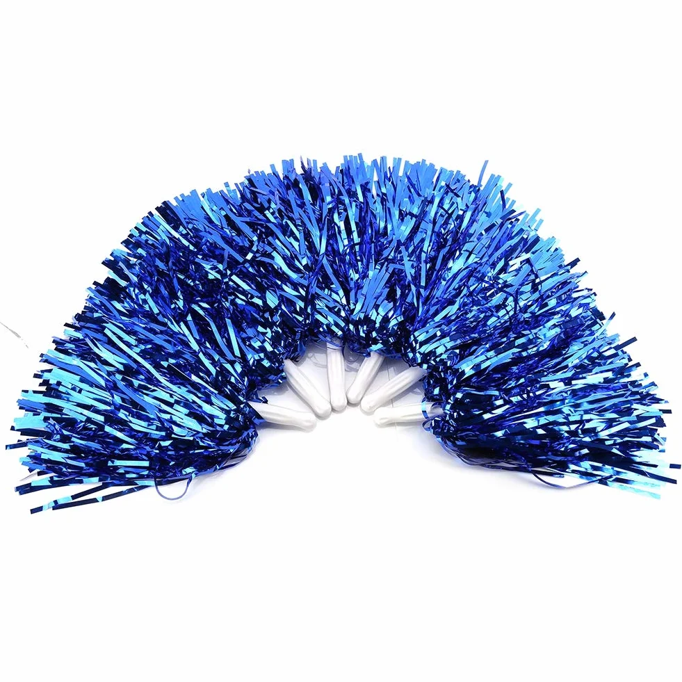 Pompony Cheerleaderek, 6 szt. Pompony z Metalicznej Folii Urocze Pompony Cheerleaderek Kwiaty Ręczne Arty Akcesoria do Tańca Pompony Sportowe Cheer