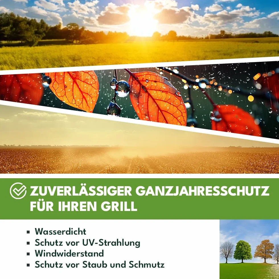 KRUMAD Pokrowiec na grill, wodoodporny, odporny na warunki atmosferyczne, wytrzymały poliester, zamek i ściągacz, UV odporny, na grill gazowy, węglowy i elektryczny, 145x61x117 cm, czarny
