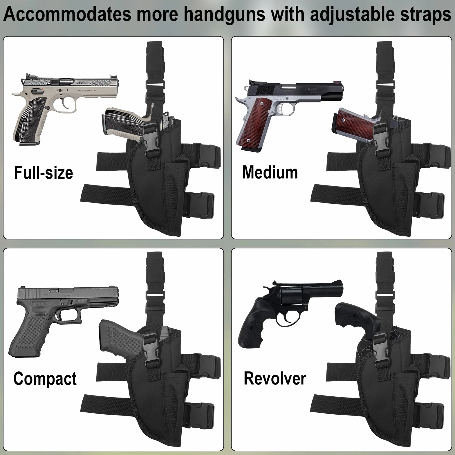 Drop Leg Holster Right-Handed - Tactical Thigh Pistol Holster with Magazine Pocket