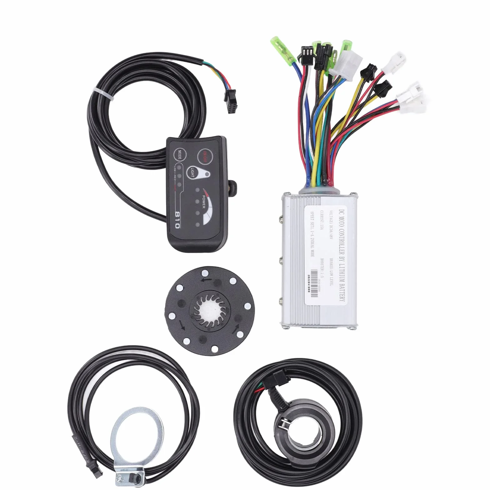 Zestaw do konwersji roweru elektrycznego, 36 V, 48 V, 15 A, kontroler silnika rowerowego, zestaw regulatora prędkości roweru elektrycznego z panelem S810, do silnika 250 W, 350 W