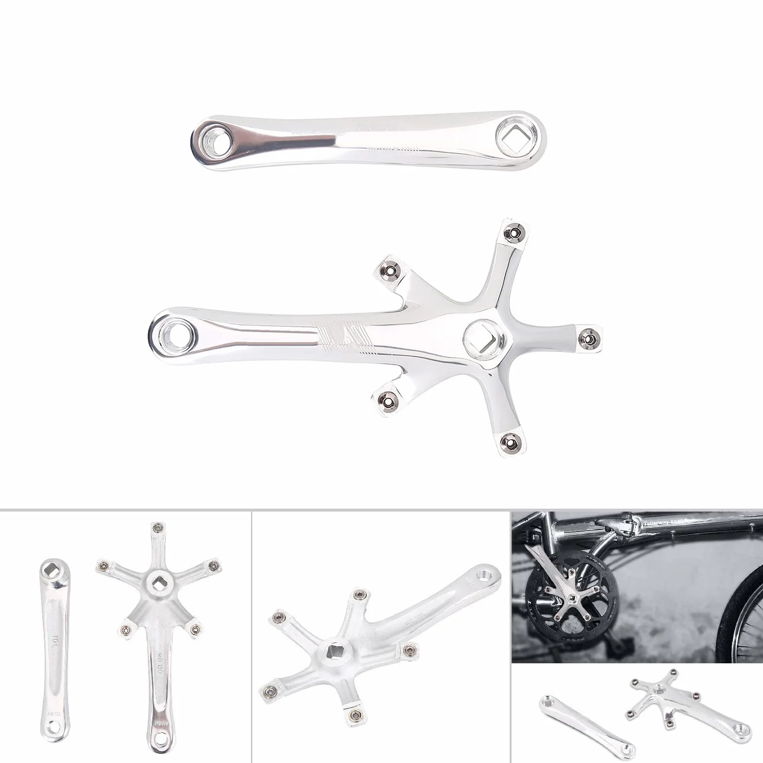 Mechanizm Korbowy Aluminiowy 170 mm do Roweru Górskiego i Szosowego, Zestaw Korba Lewa i Prawa