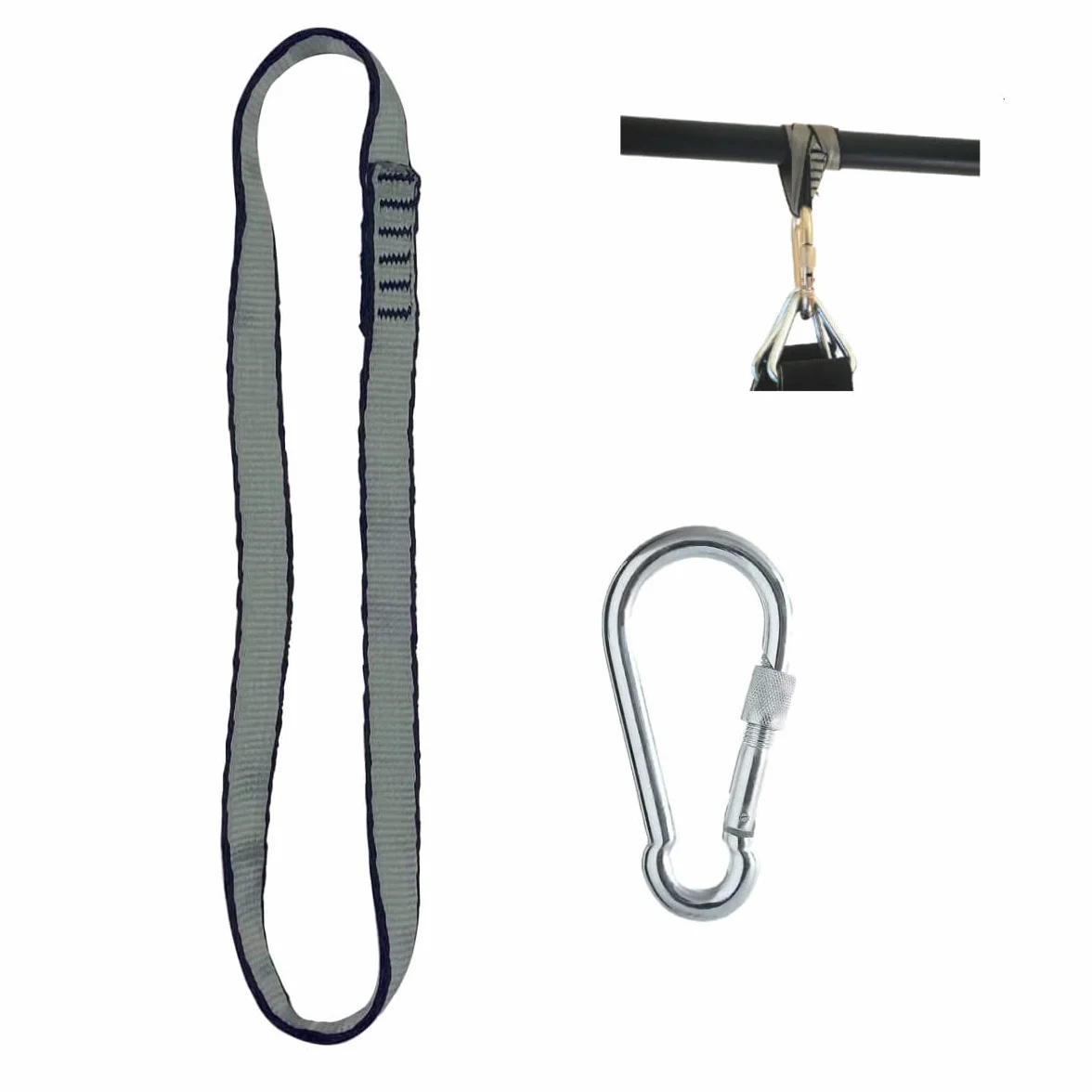 Heavy Duty pasek do worka bokserskiego, wieszak na torbę Heavy Bag Hanging Strap z haczykiem na karabińczyk do drążka gimnastycznego i drążka do podciągania