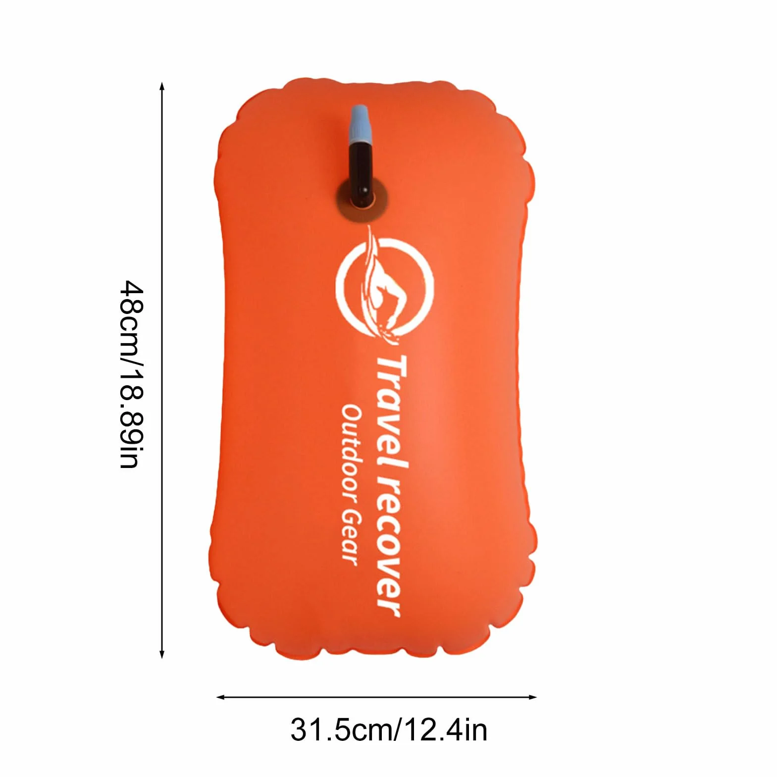 Swimming Buoy Safety Floating Drybag 18.9x12.4 inches Adjustable Waist Belt Orange/Pink
