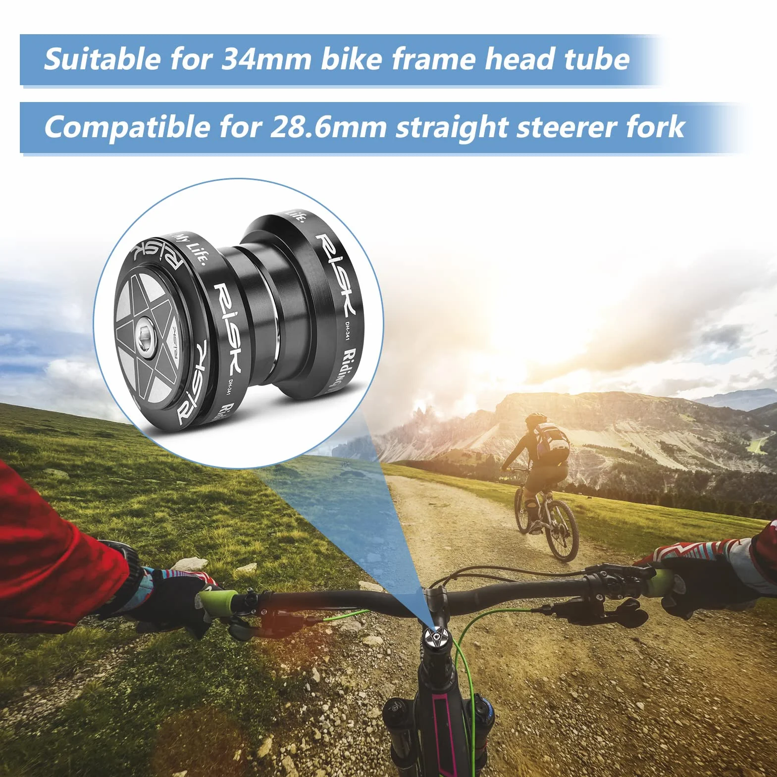 Yosoo Health Gear Zestaw słuchawkowy rowerowy ze stopu aluminium 28,6 mm
