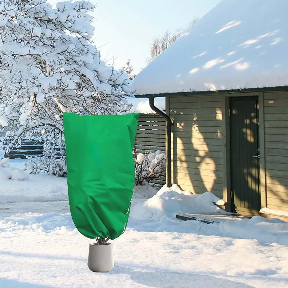 Pokrowce na rośliny, ochrona przed zamarzaniem, koce z zamkiem błyskawicznym, wielokrotnego użytku, zimowe, ochraniacze roślin, do ogrodu,100 x 120 cm,1 sztuki