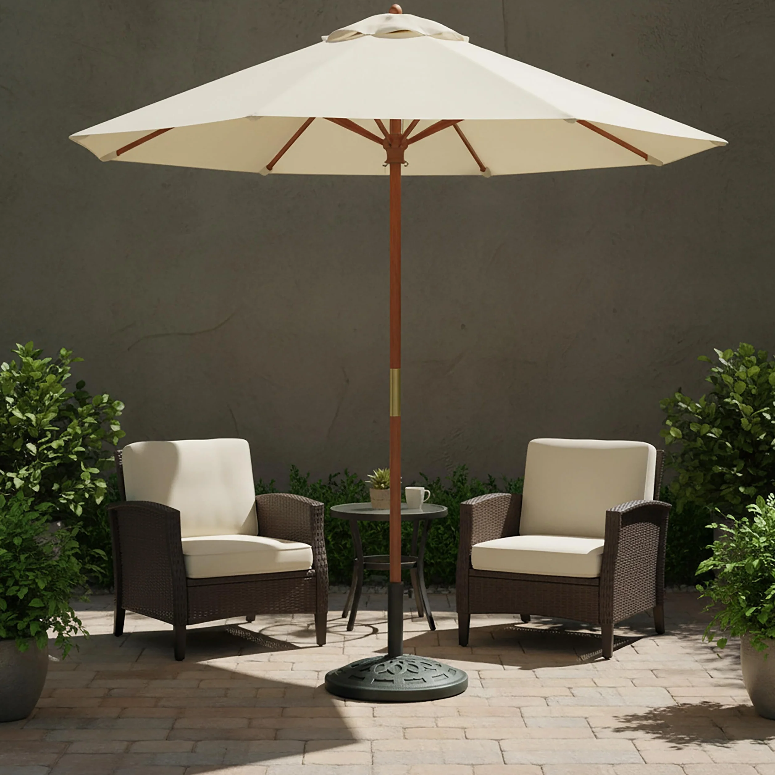 Relaxdays Stojak na parasole przeciwsłoneczne, do drążków parasoli 34-48 mm, Ø 49 cm, vintage, stojak na parasol, czarny/zielony