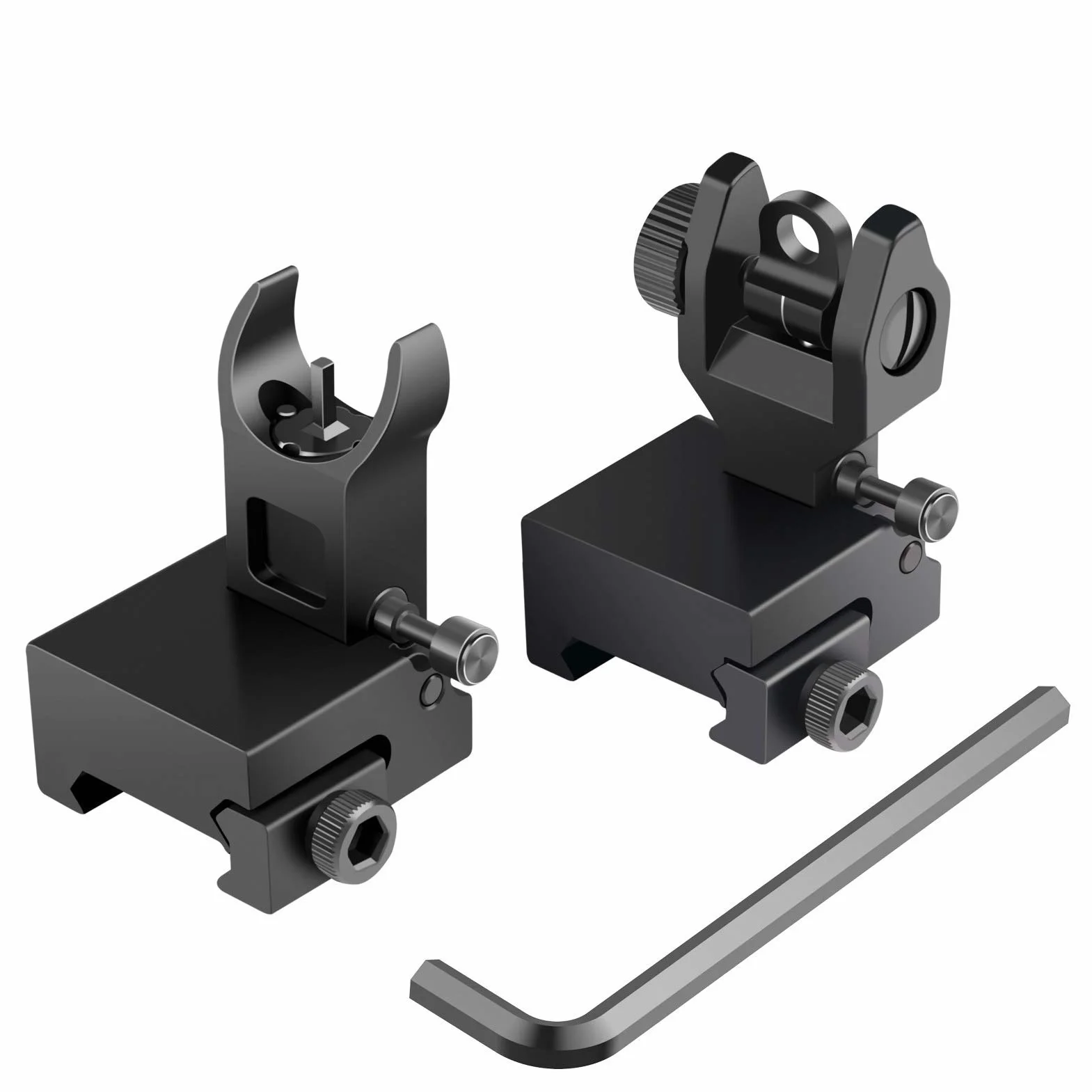 Feyachi S09 Flip Up Iron Sights Odchylane przednie i tylne przyrządy celownicze z czerwoną i zieloną kropką Picatinny Backup Sight Set