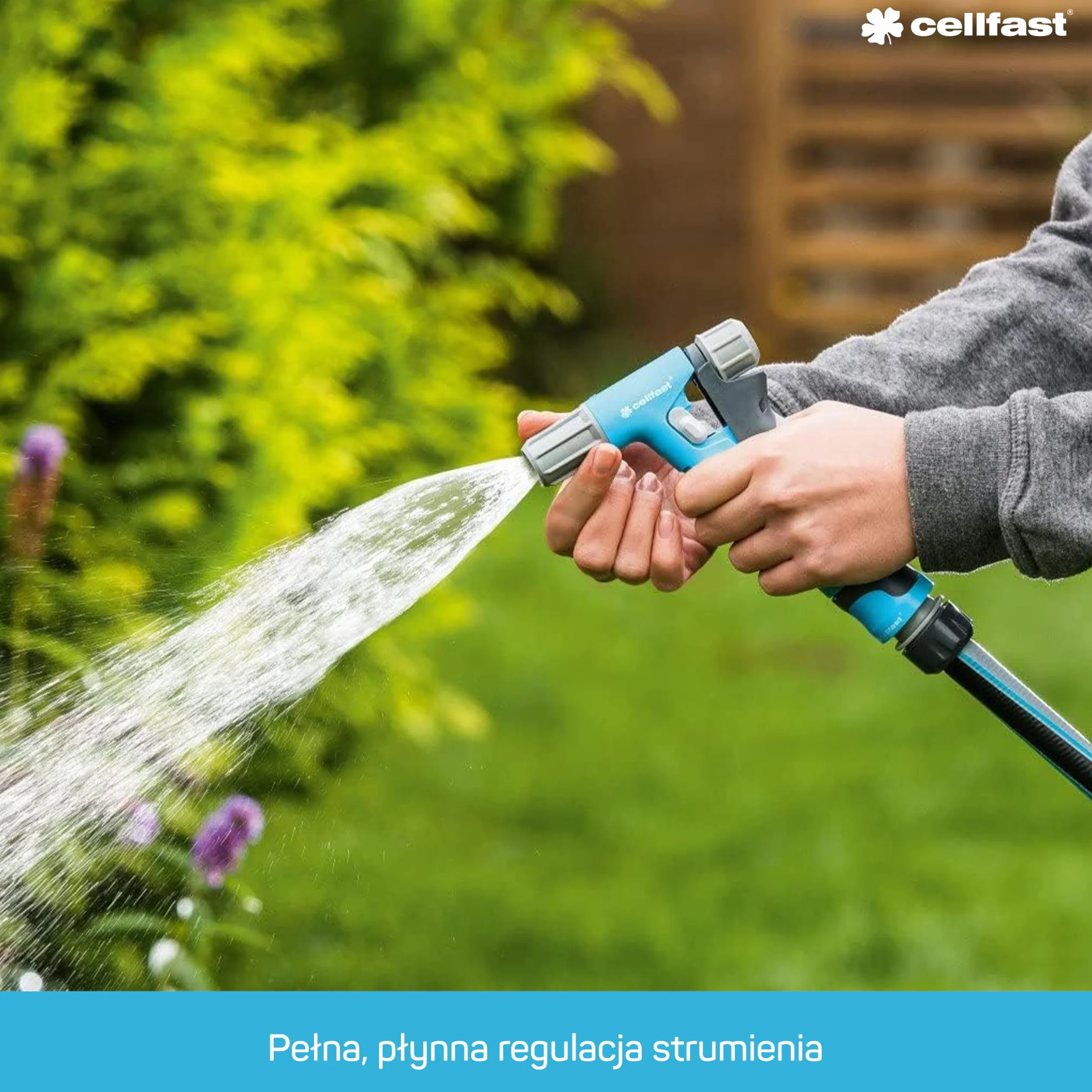 CELLFAST Zraszacz Pistoletowy Zraszacz Ogrodowy Do Trawnika Kwiatów Roślin System Safetouch Hydron Ideal