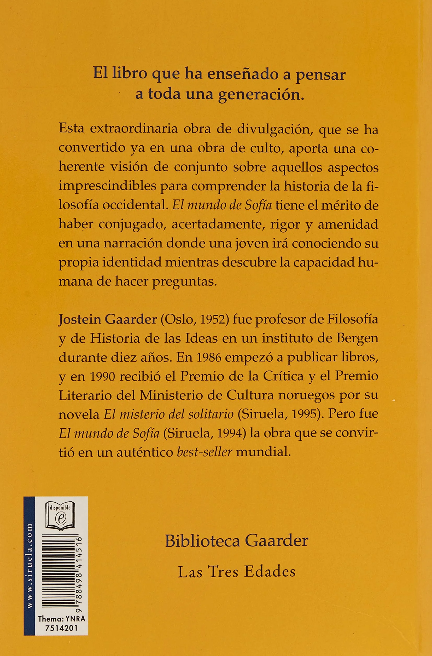 El mundo de Sofía: Novela sobre la historia de la filosofía: 1