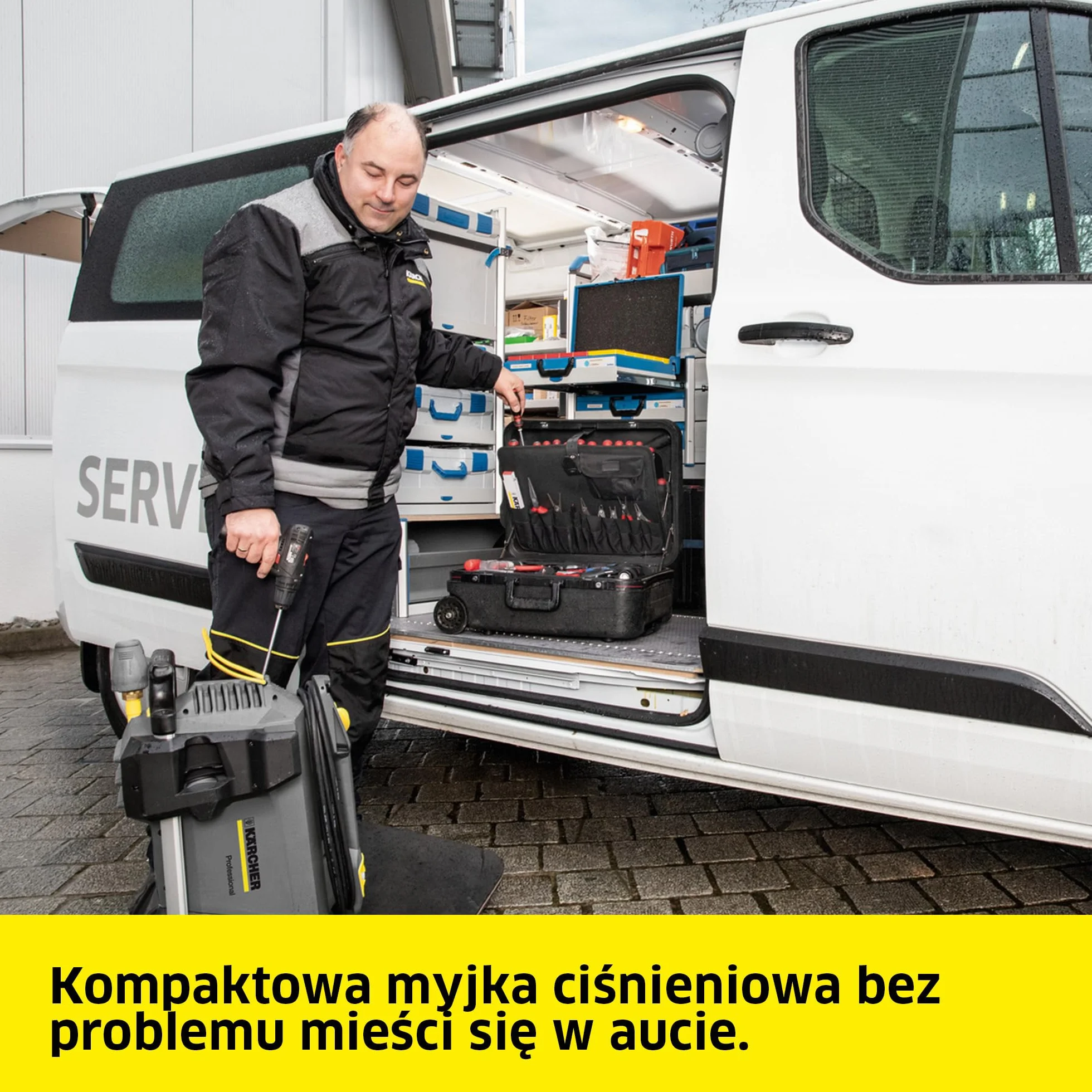 Kärcher urządzenie wysokociśnieniowe HD 5/15 C Plus + FR Classic, ciśnienie robocze: 150 bar, wydajność: 500 l/h, waga: 27,8 kg, wąż: 10 m, pistolet, dysza rotacyjna, myjka powierzchniowa. Zimna woda