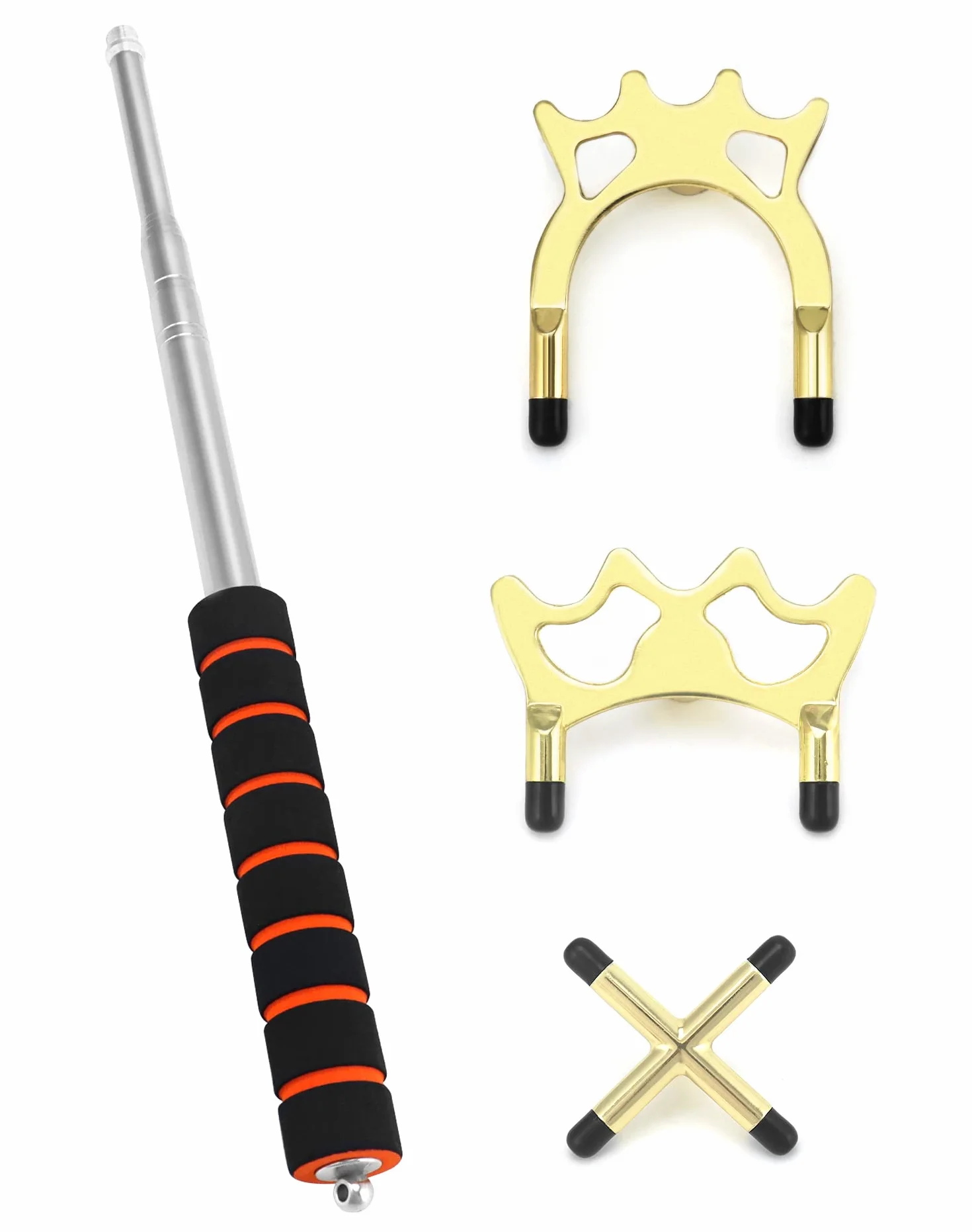 QWORK® wysuwany mostek bilardowy 1ueu z 3 odłączanymi mosiężnymi mostkami, akcesoria bilardowe, 35~150 cm