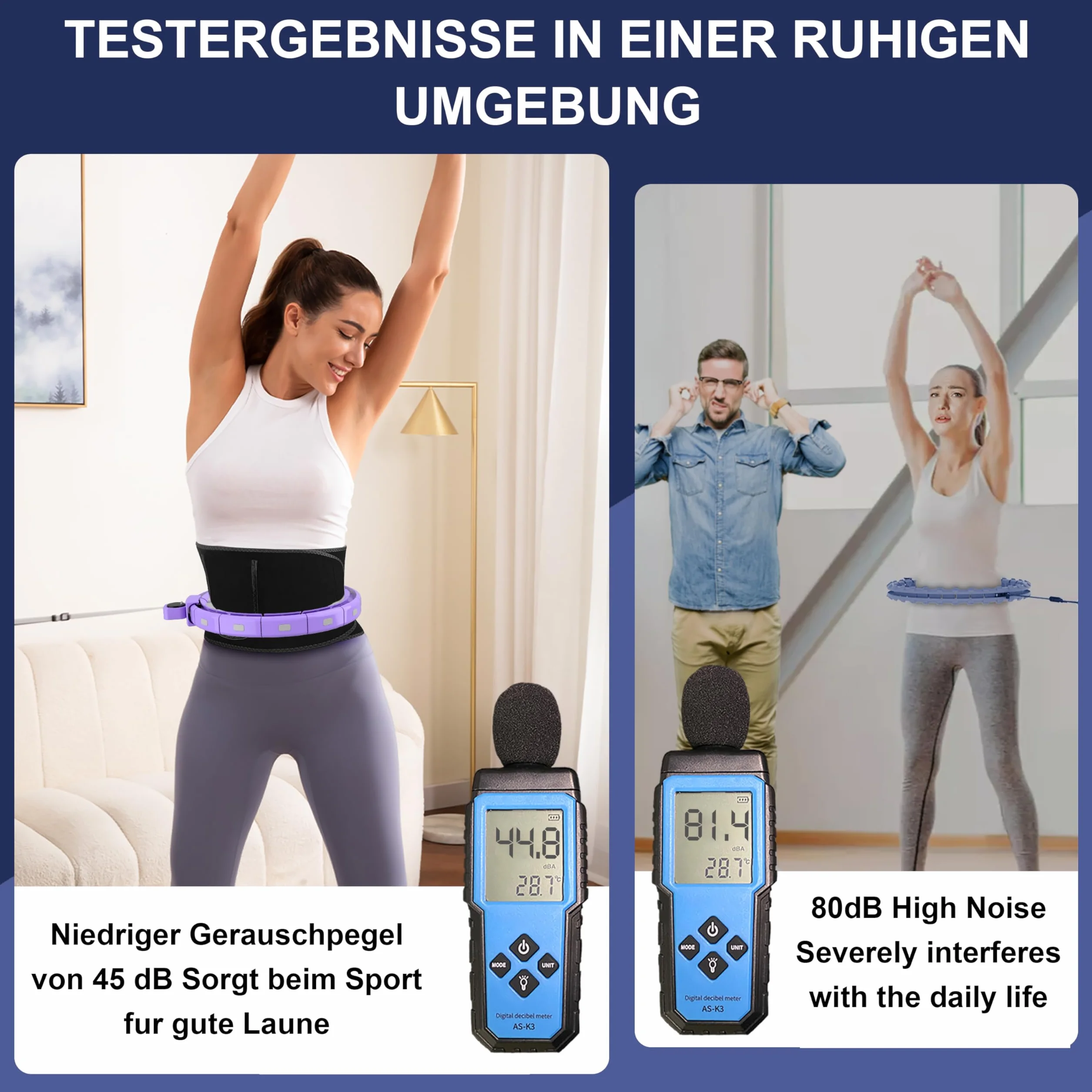 Smart Fitness Hoop obręcz fitness z kulkami obciążającymi i wypustkami, cicha hula hop do odchudzania