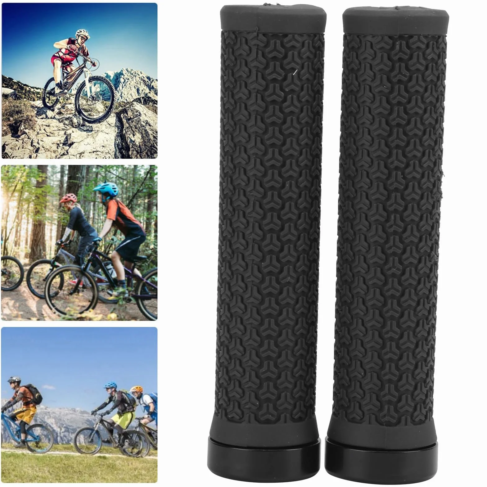 Uchwyty MTB z pojedynczą blokadą Antypoślizgowe Gumowe Amortyzujące do Roweru Górskiego Enduro