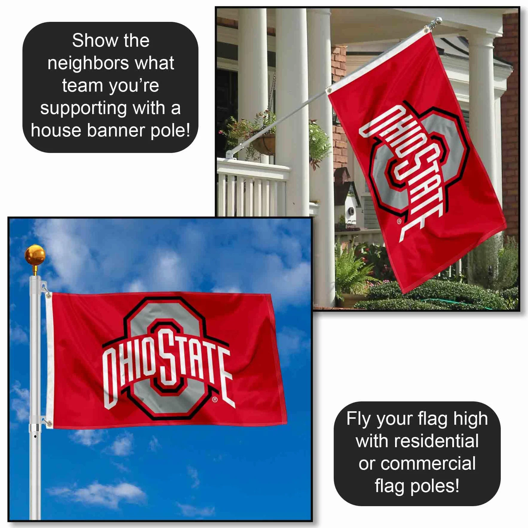 Flaga stanu Ohio OSU Buckeye flaga