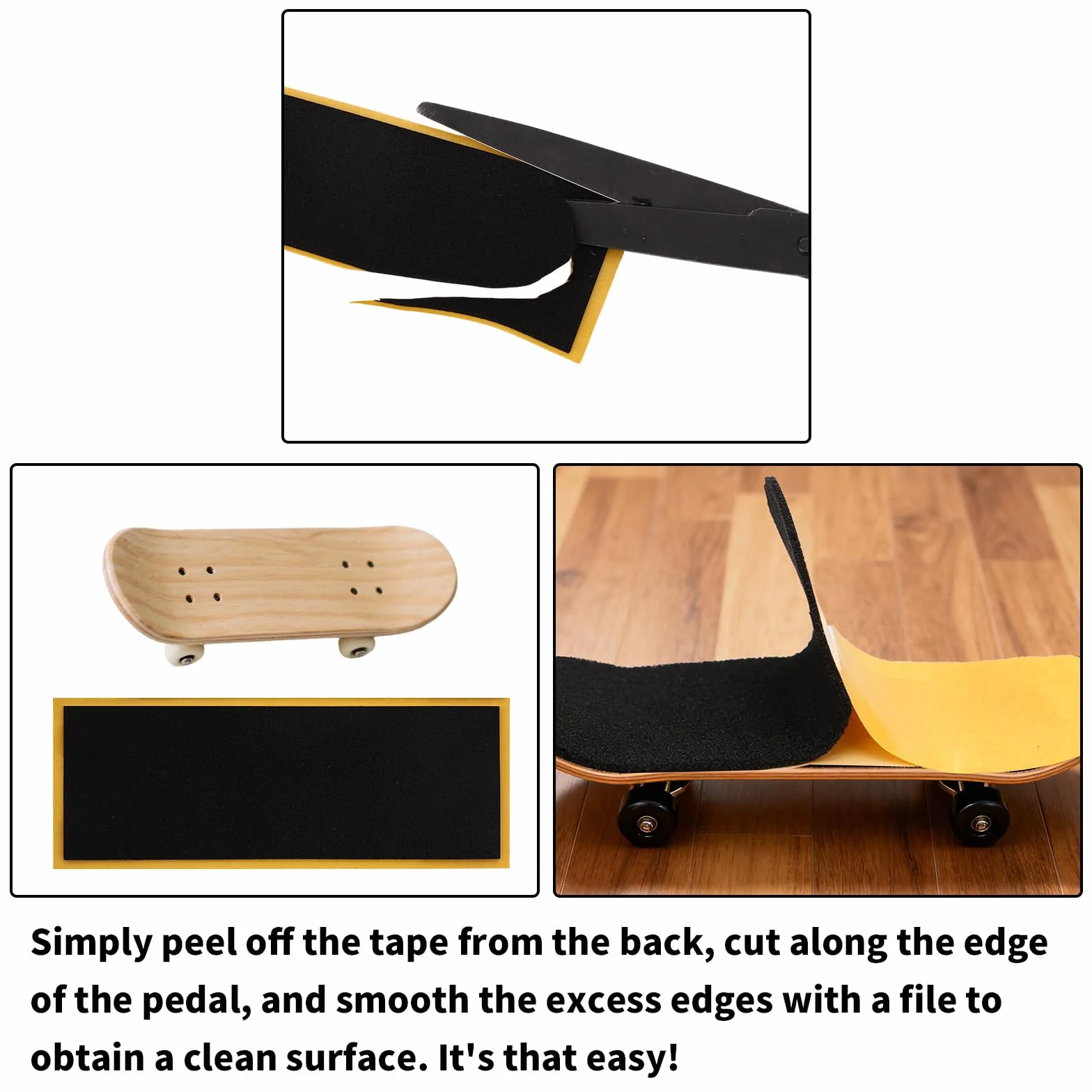 Taśma do Fingerboard 110x38mm Antypoślizgowa Piankowa Naklejka Chwytna Mocny Klej Czarny