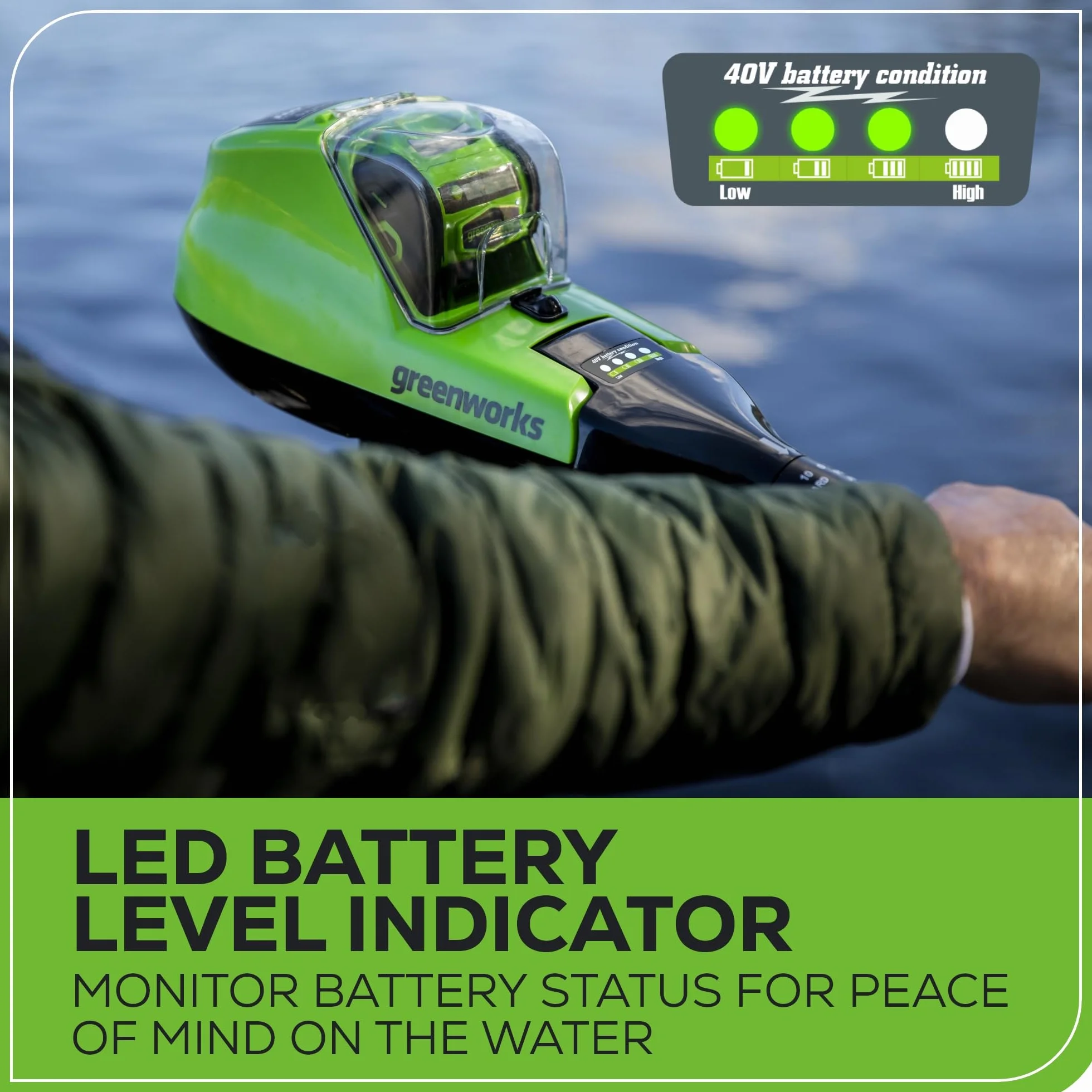 Greenworks G40TM55 akumulatorowy silnik zaburtowy