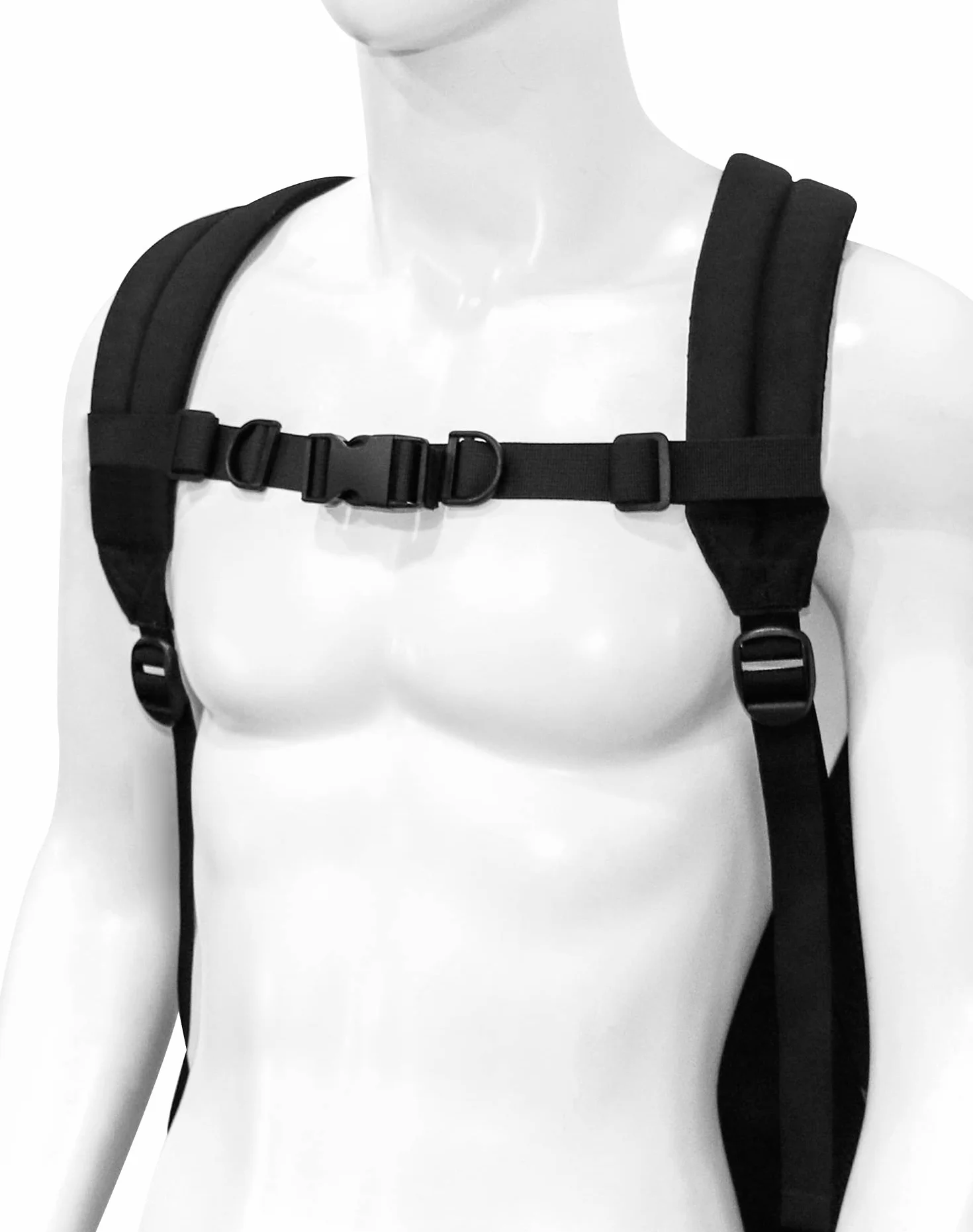 QWORK regulowany pasek na klatkę piersiową do plecaka czarny 25-70 cm