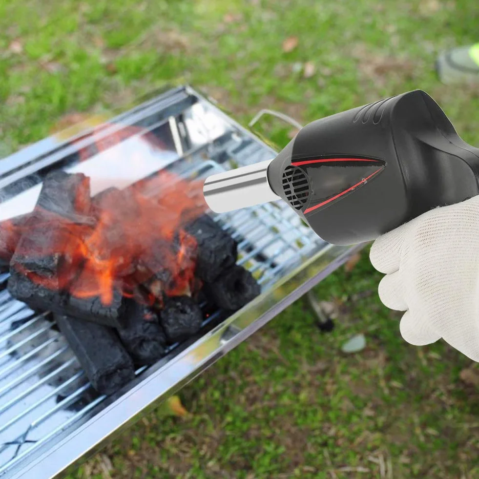 Manual BBQ Fan | Fire Starter for Charcoal Grill & Campfire | Portable Blower for Outdoor Camping/Picnic/Barbecue | No Battery Needed, Stainless Steel