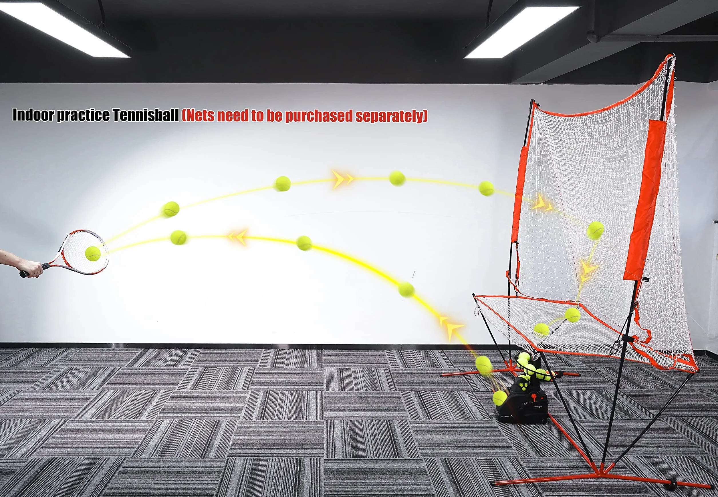 Automatyczny trener piłek tenisowych 10Balls, AC i bateria, do treningu dla początkujących