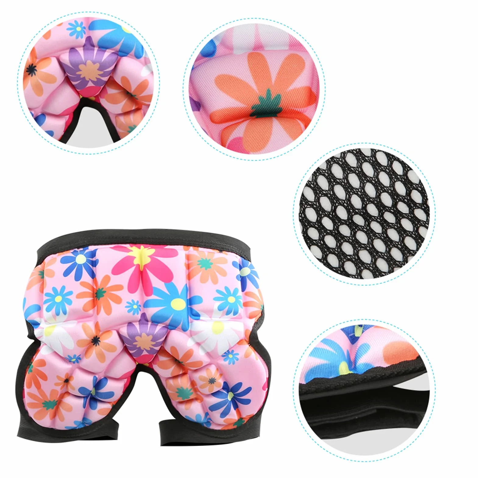 KENANLAN Dziecięce spodenki ochronne Ochrona bioder 3D Hip Pad Crash Pad Eva Krótkie spodnie Sprzęt ochronny do jazdy na snowboardzie Łyżwiarstwo Narciarstwo (czerwony)