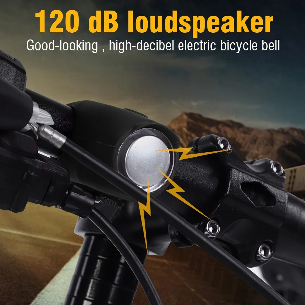 Klakson rowerowy elektryczny 120 dB silikonowy dzwonek do rowerów wyścigowych MTB e-bike