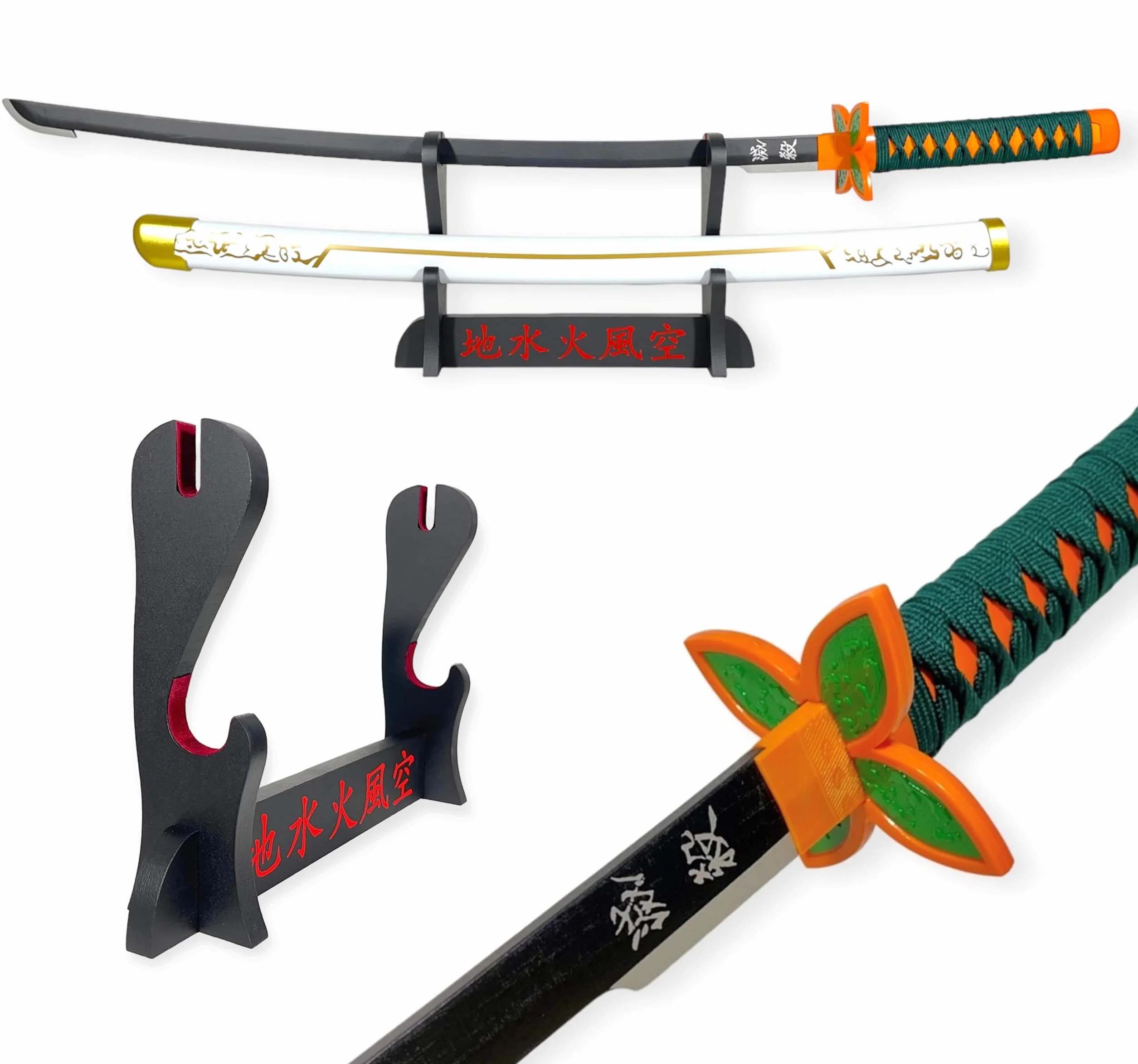Japońska dekoracyjna katana - miecz Shinobu - Premium ekspozytor w zestawie