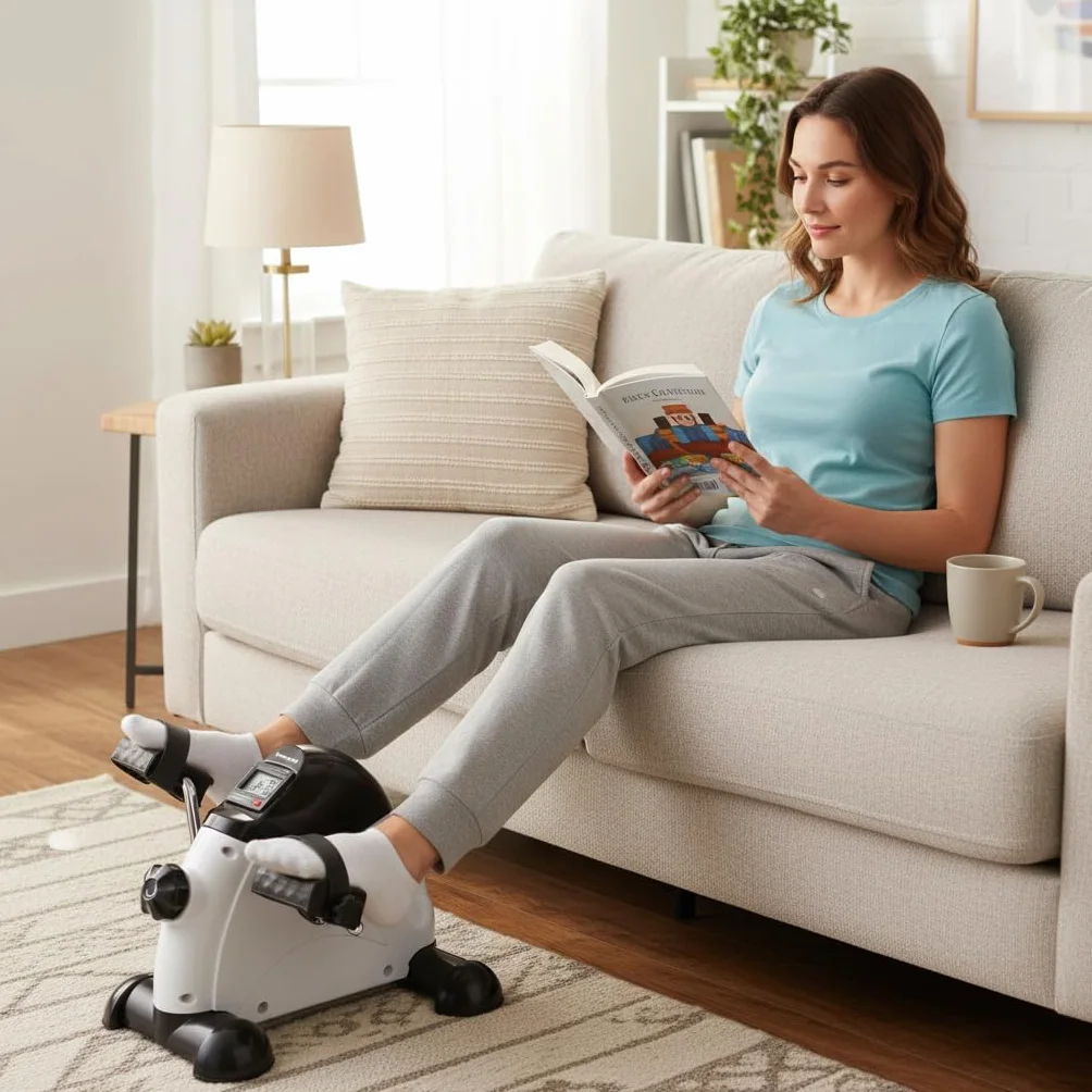 Kompaktowy rower treningowy rotor do ćwiczen rowerek rehabilitacyjny 2w1 biały
