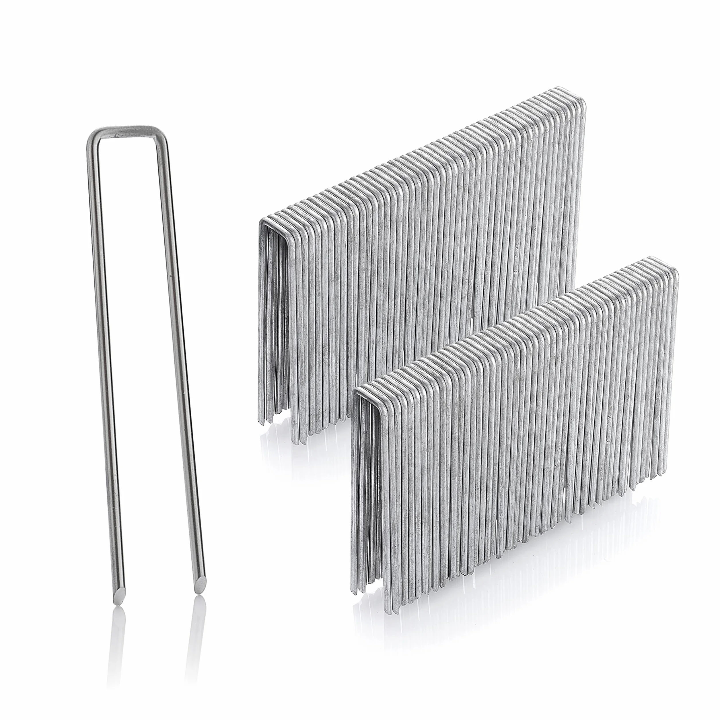 GardenMate - kotwy gruntowe ocynkowane 100 szt. - dł. 100 mm, szer. 13 mm, Ø 2,9 mm - kotwy mocujące ogrodowe z ocynkowanej stali - śledzie - do mocowania włókniny i sztucznych trawników