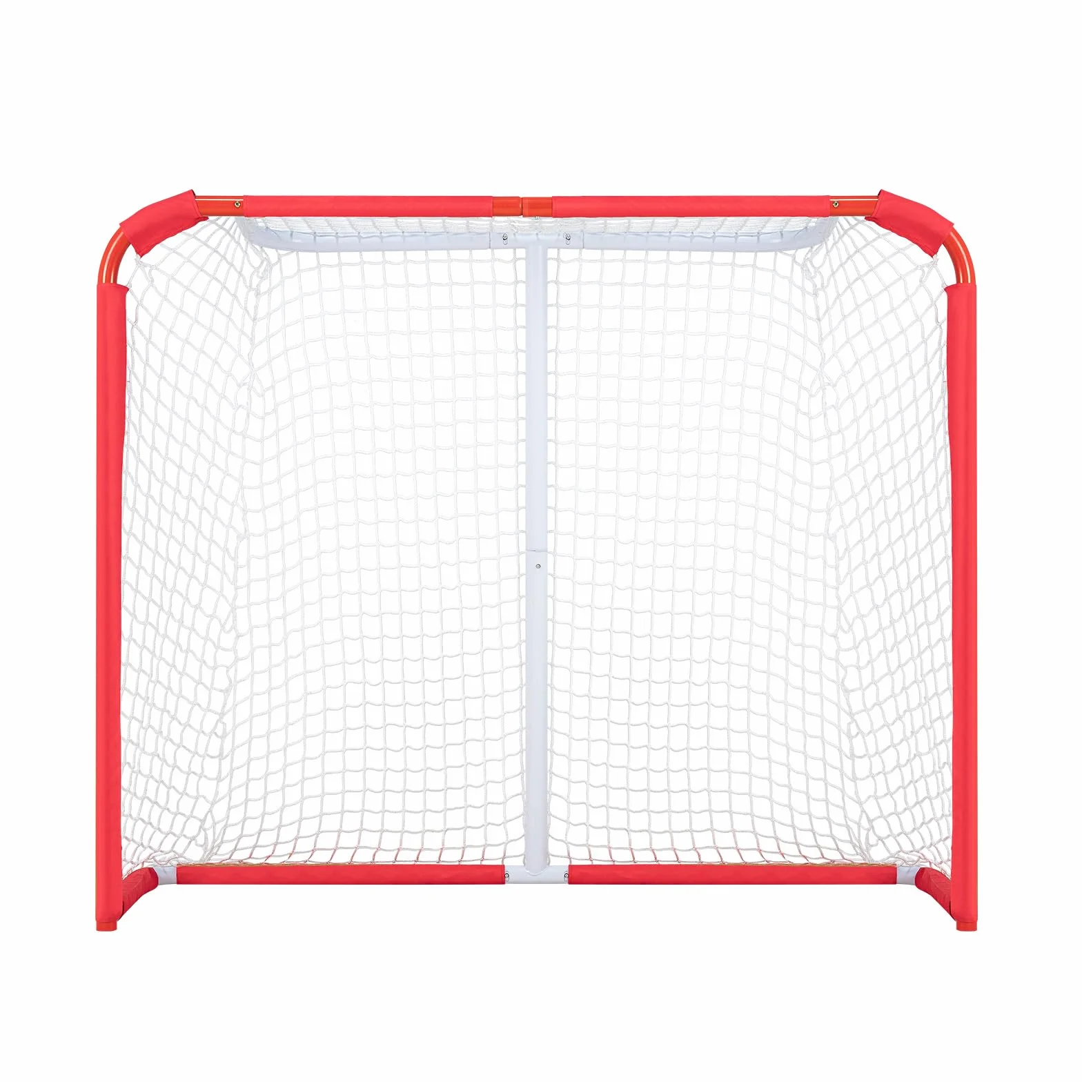 VEVOR Siatka hokejowa 137 x 112 cm, bramka hokejowa wewnątrz i na zewnątrz z rury stalowej, przenośny i lekki zestaw do treningu hokejowego, łatwy montaż, dla młodzieży, biały/czerwony