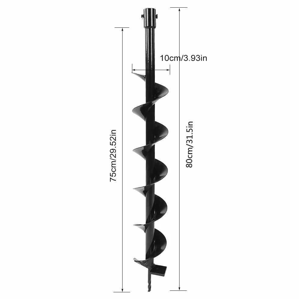 Wiertło ze Stali Manganowej Wiertło do Otworów Wiertło świder świder świder Ogrodowy Sadzenie świder ślimakowy Bit Pojedyncze Ostrze 100x800mm do Wiertła z Napędem Sześciokątnym