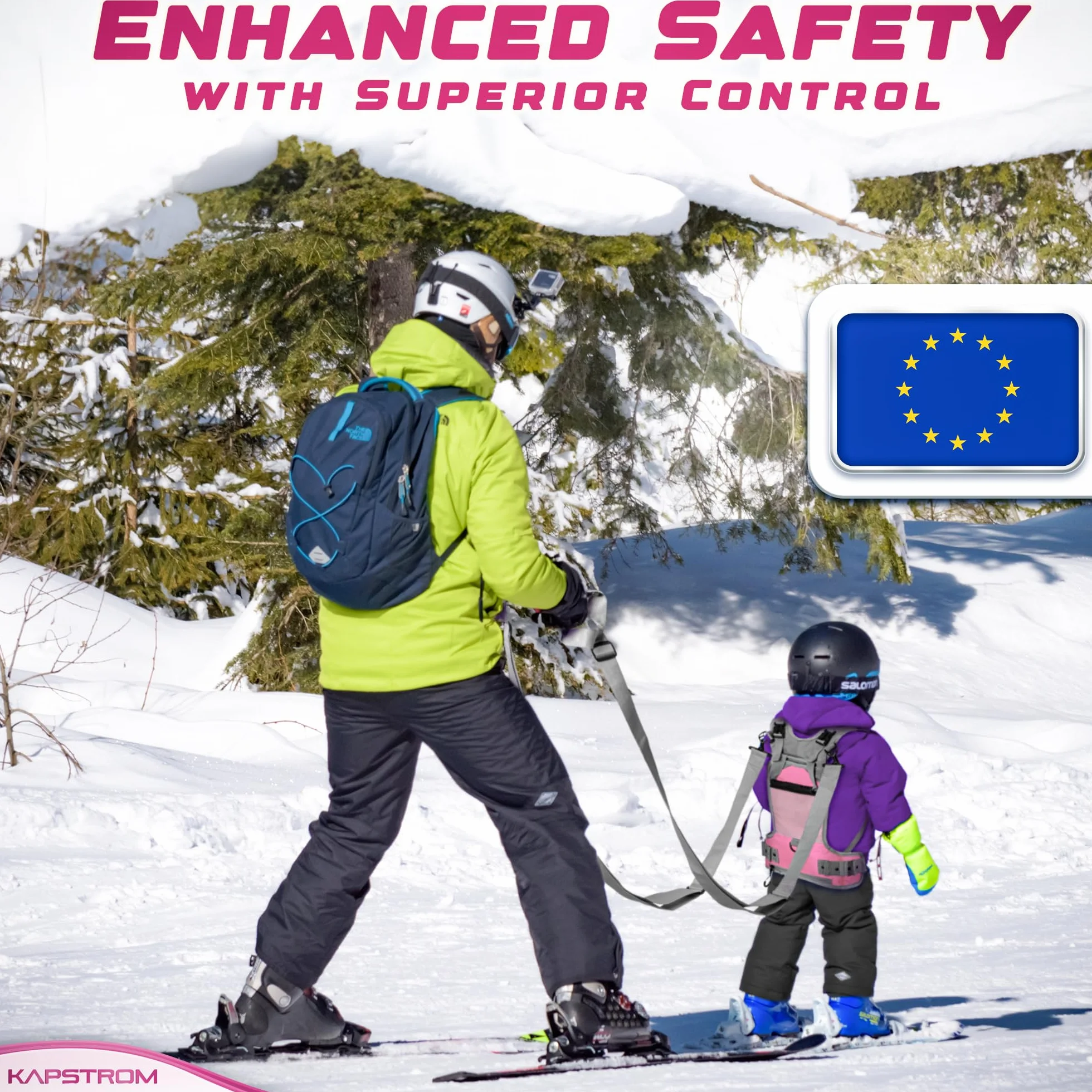 KapStrom Ski & Snowboard Training Harness for Kids with 2 Guiding Straps & Adjustable Shoulder Straps