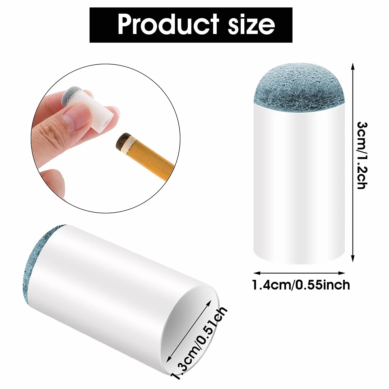 Prasacco 13 mm wymienne końcówki do kija bilardowego 24 szt.