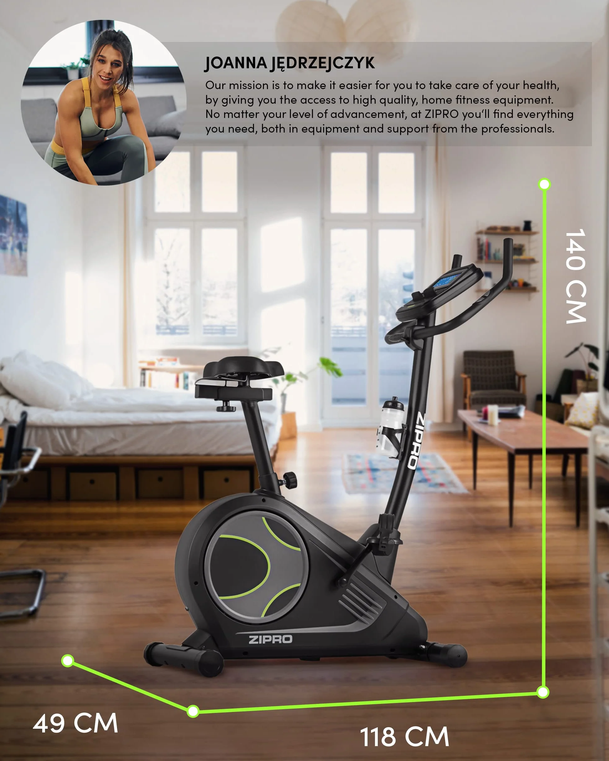 ZIPRO Flame Rower Stacjonarny Elektryczno-Magnetyczny - Domowy Sprzęt Fitness - Kompatybilny z iConsole i Kinomap - Sterowanie za Pomocą Smartfona - Pomiar Pulsu i Tkanki Tłuszczowej