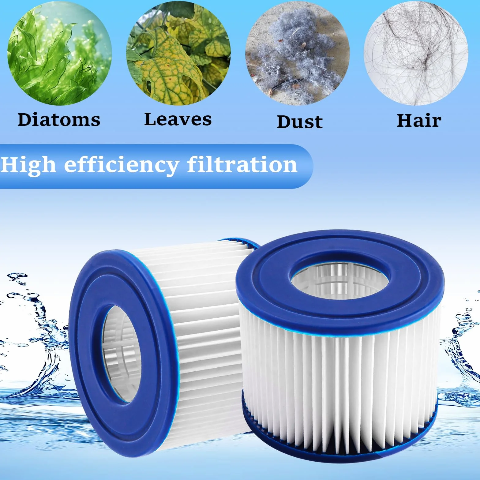 6 filtrów VI do basenu, filtrów z hydromasażem, wkłady filtrujące do jacuzzi, filtr VI do Bestway, zapasowy wkład filtrujący do Lay-Z-Spa Miami, Vegas, Palm Springs, Paryż, Monaco