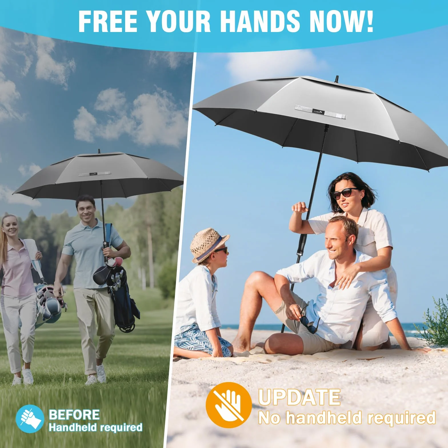 ZOMAKE 68 Cali Parasol Golfowy UPF 50+ Wiatroszczelny Samooczyszczający się Ochrona UV